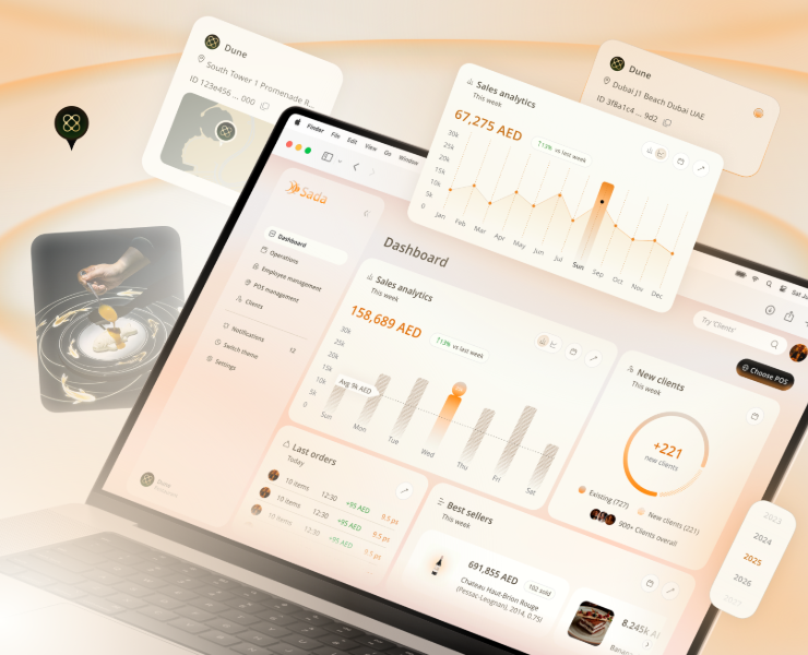 Sada CRM | UX/UI Fintech HoReCa — Интерфейсы на Dprofile