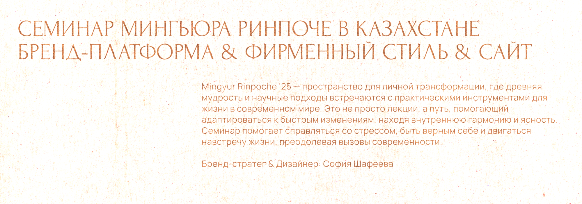 Семинар Мингьюра Ринпоче | Айдентика & Сайт — Изображение №2 — Брендинг на Dprofile