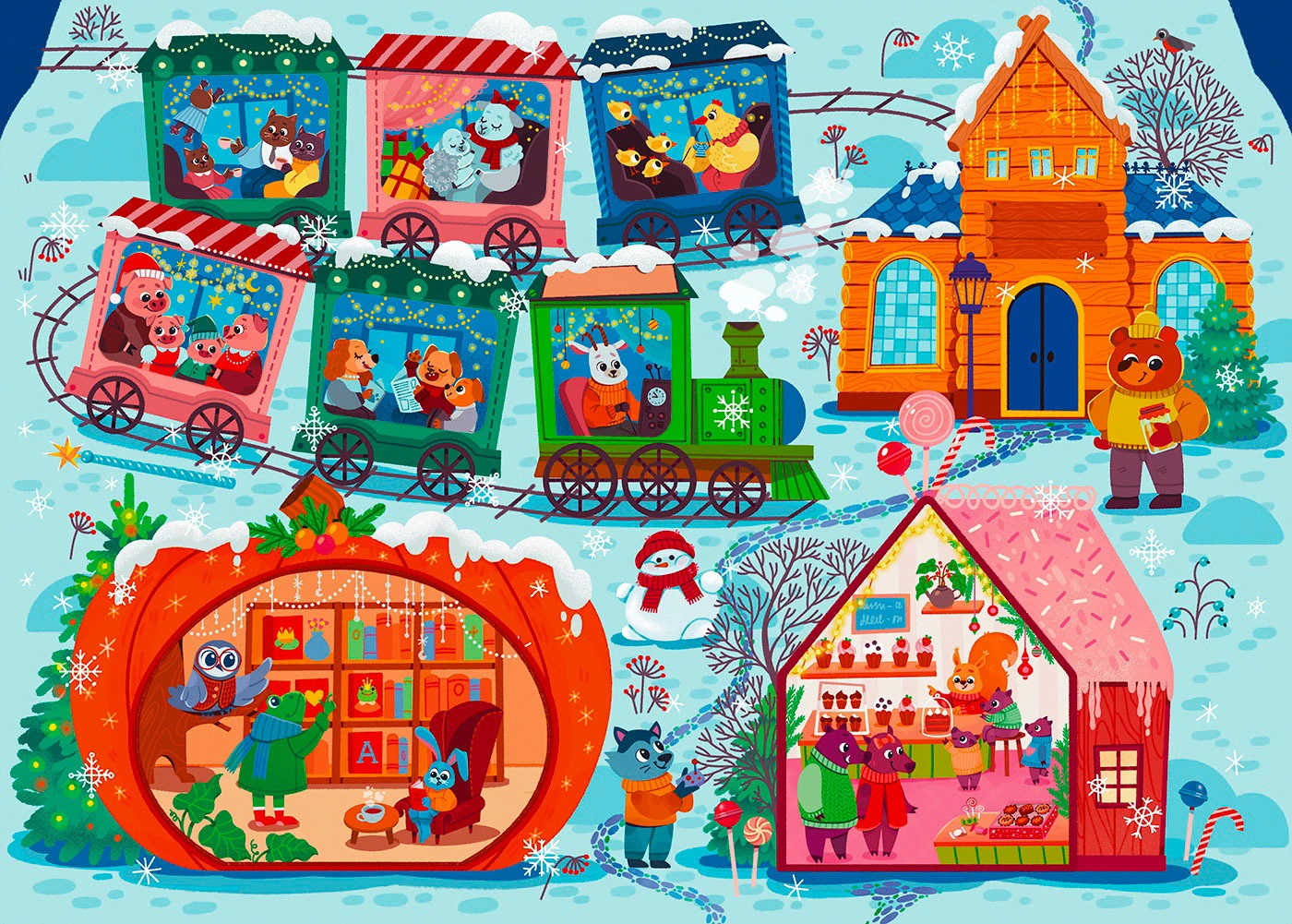 Новый год в лесу — Изображение №3 — Иллюстрация, Графика на Dprofile