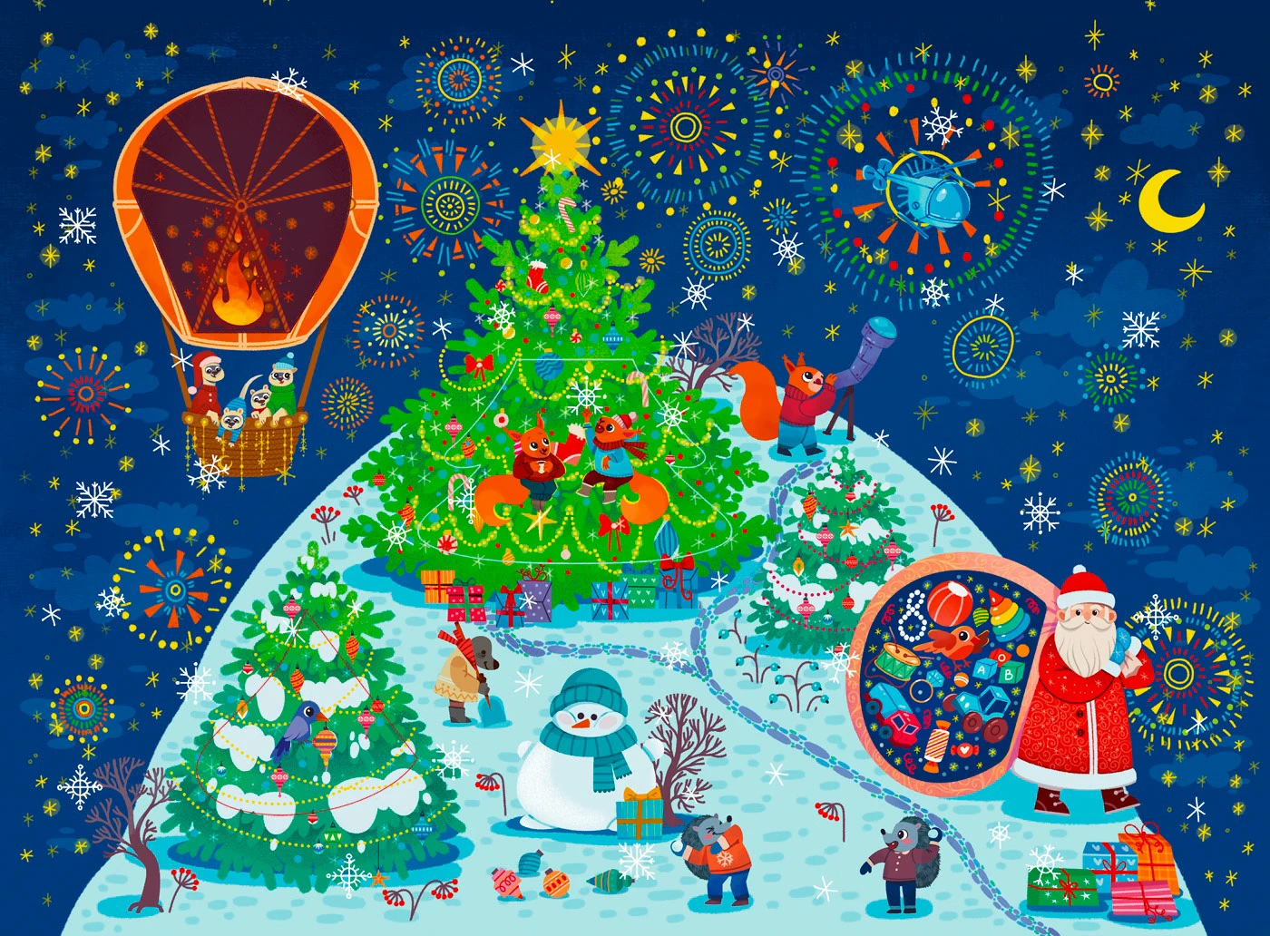 Новый год в лесу — Изображение №2 — Иллюстрация, Графика на Dprofile