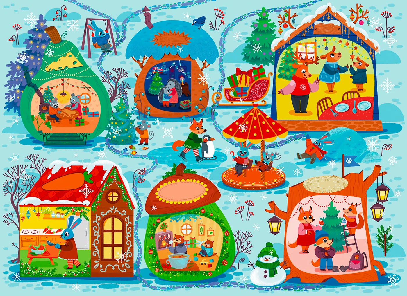 Новый год в лесу — Изображение №6 — Иллюстрация, Графика на Dprofile