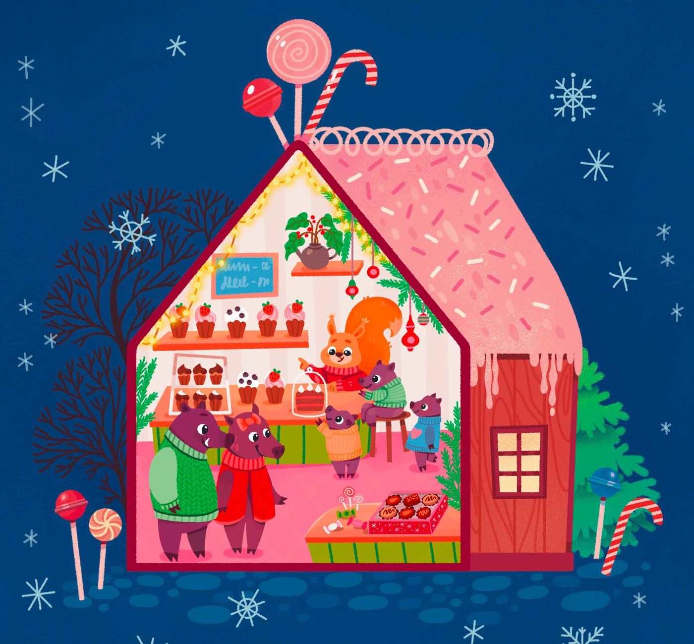 Новый год в лесу — Изображение №9 — Иллюстрация, Графика на Dprofile