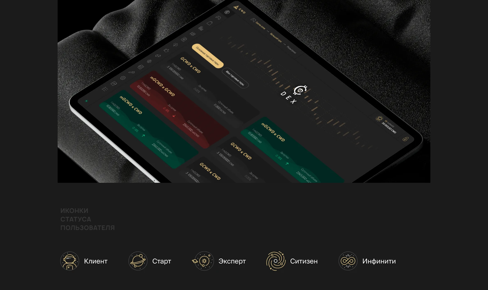 CWD - блокчейн биржа со своей криптовалютой — Изображение №1 — Интерфейсы на Dprofile