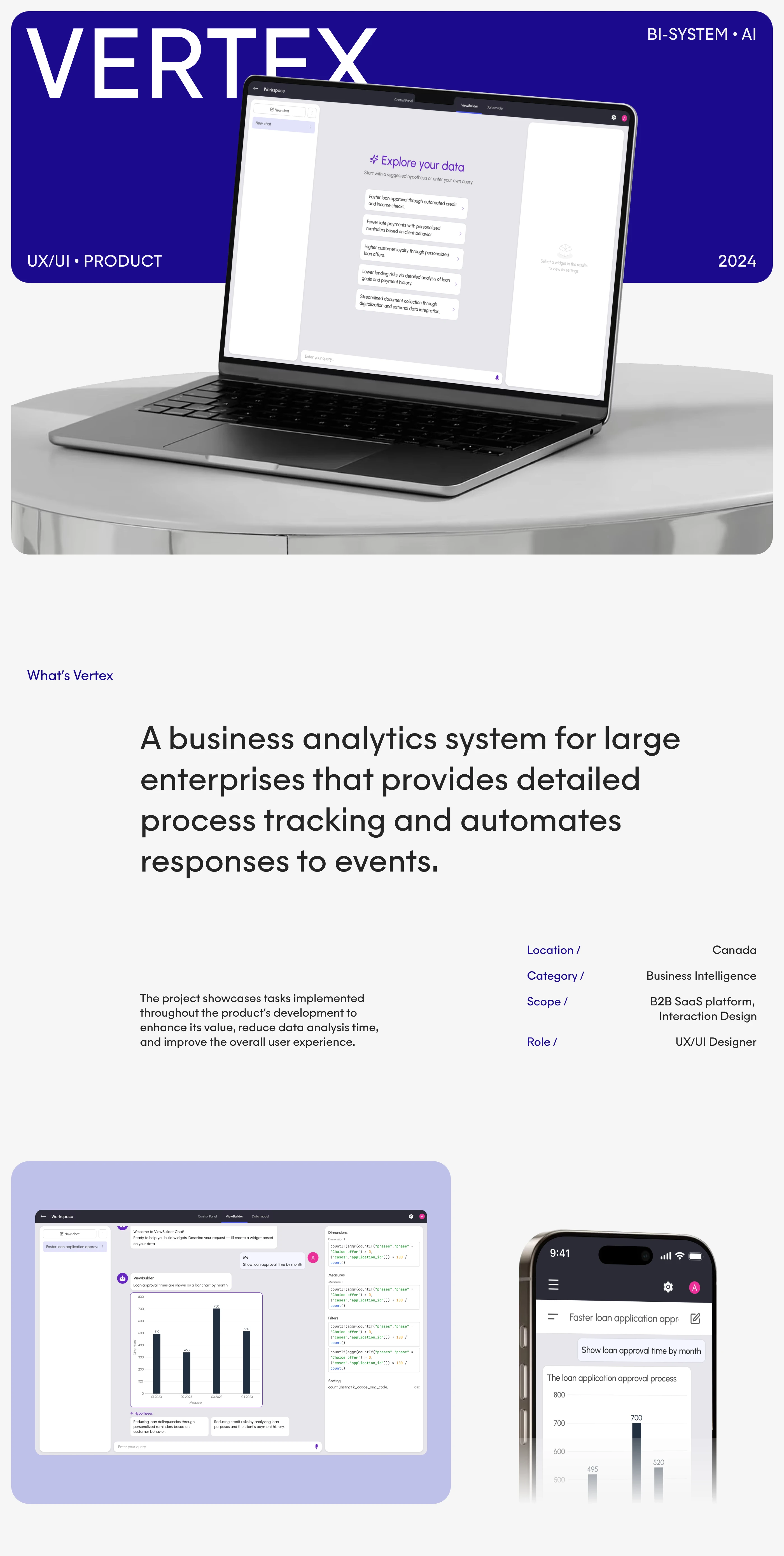 VERTEX – AI-Powered Analytics Platform — Изображение №1 — Интерфейсы на Dprofile