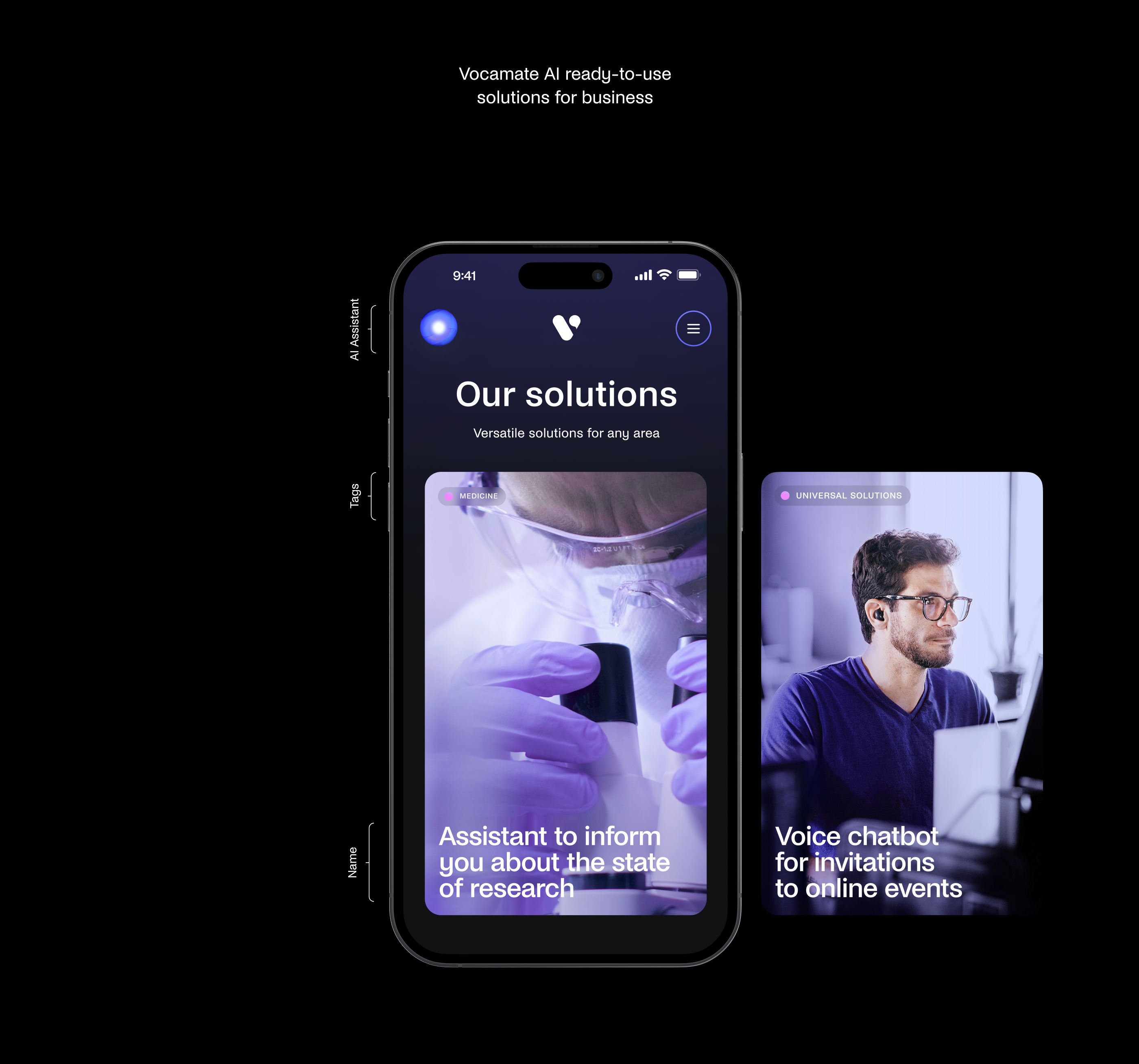 Vocamate AI | Brand Identity & Website — Изображение №9 — Интерфейсы, Брендинг на Dprofile