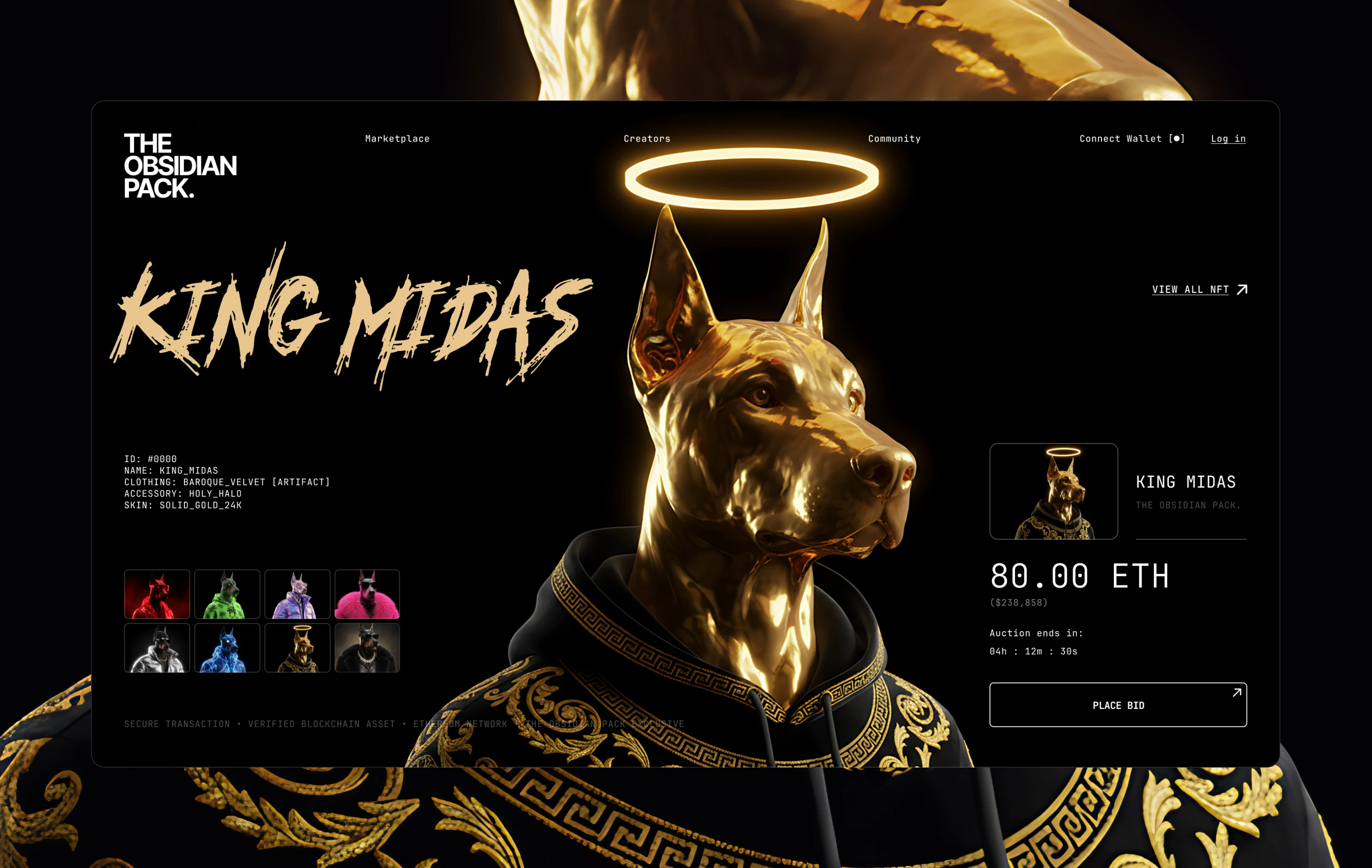 THE OBSIDIAN PACK — NFT MARKETPLACE & WEB3 EXPERIENCE — Изображение №8 — Интерфейсы на Dprofile