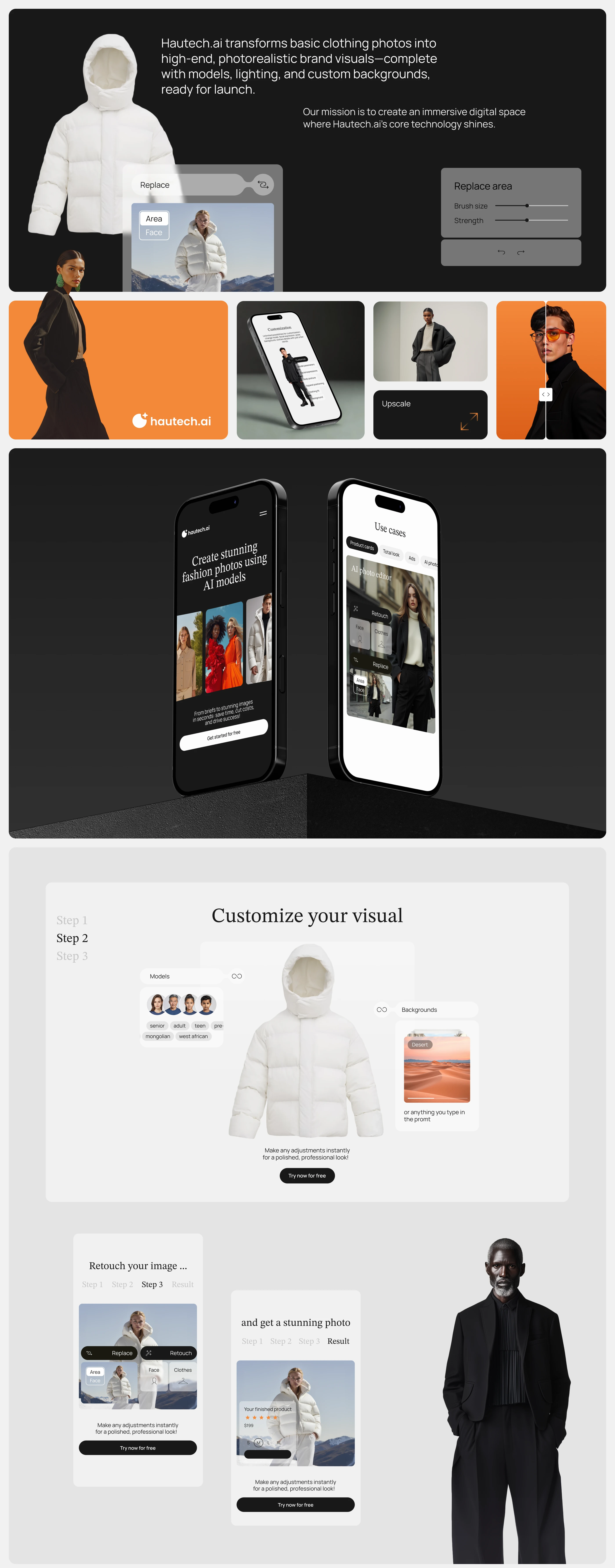 Hautech AI / брендинг / сайт / uxui — Изображение №2 — Интерфейсы, Брендинг на Dprofile