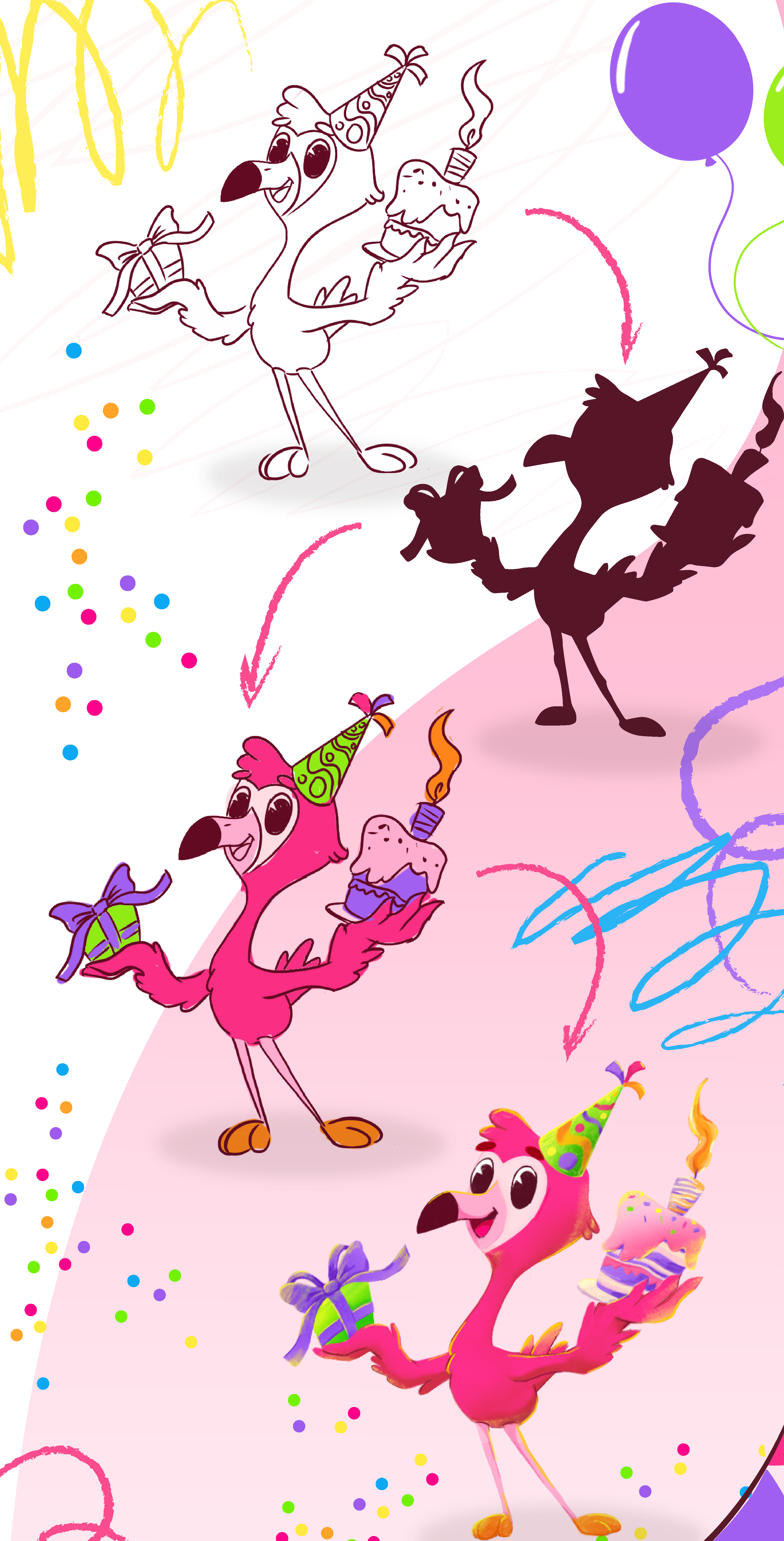 Фламинго Бум | Бренд-персонаж | Дизайн персонажа — Изображение №2 — Брендинг, Иллюстрация на Dprofile