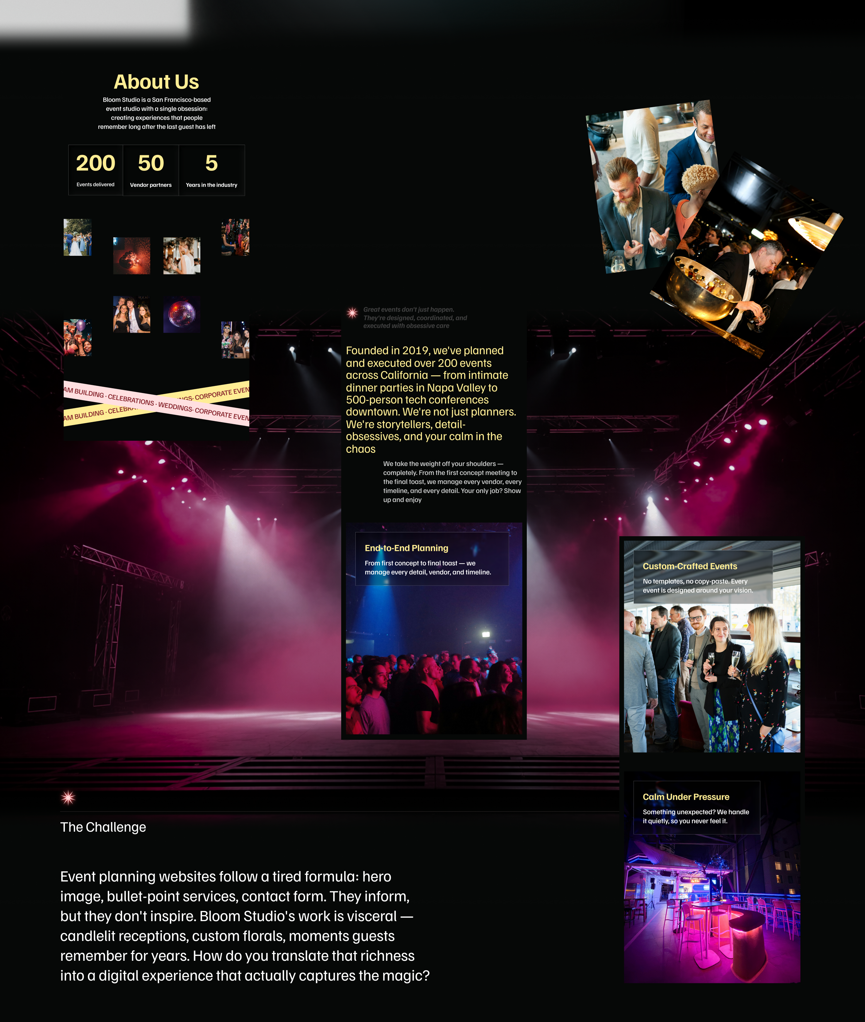 Bloom Studio — Event Planning Web Design — Изображение №4 — Интерфейсы на Dprofile