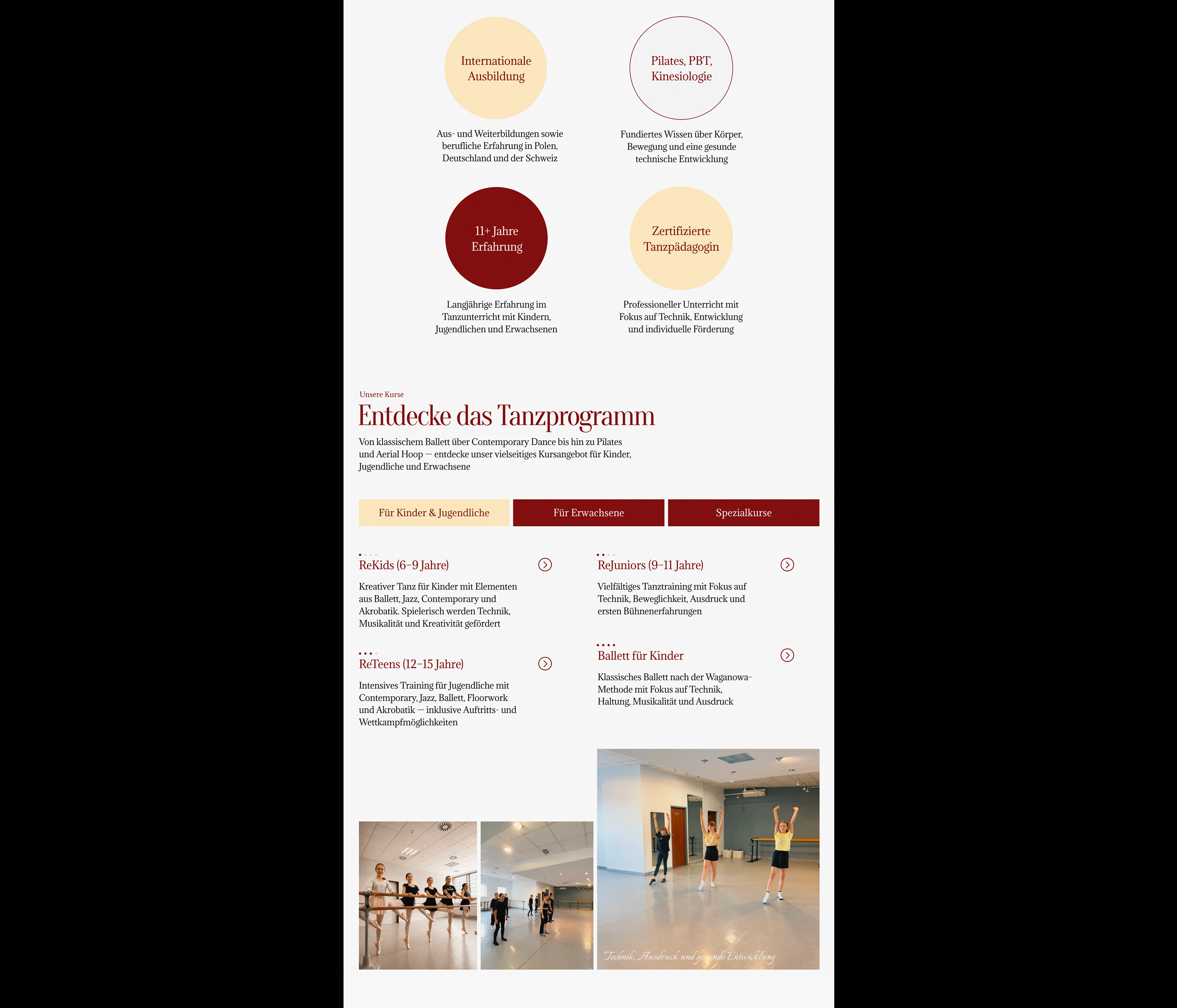 Tanzatelier Renaissance — Dance Studio Website — Изображение №12 — Интерфейсы на Dprofile