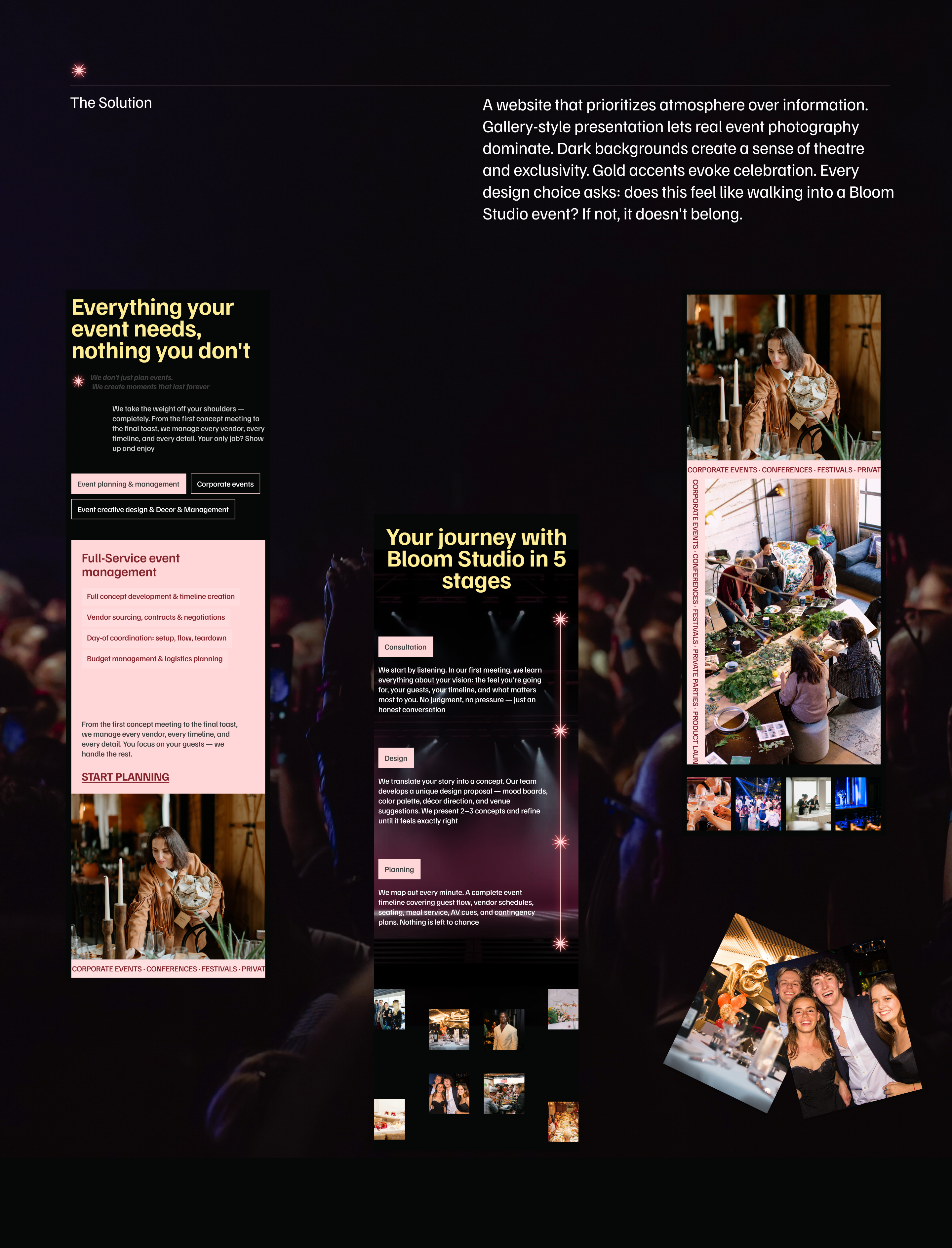 Bloom Studio — Event Planning Web Design — Изображение №6 — Интерфейсы на Dprofile