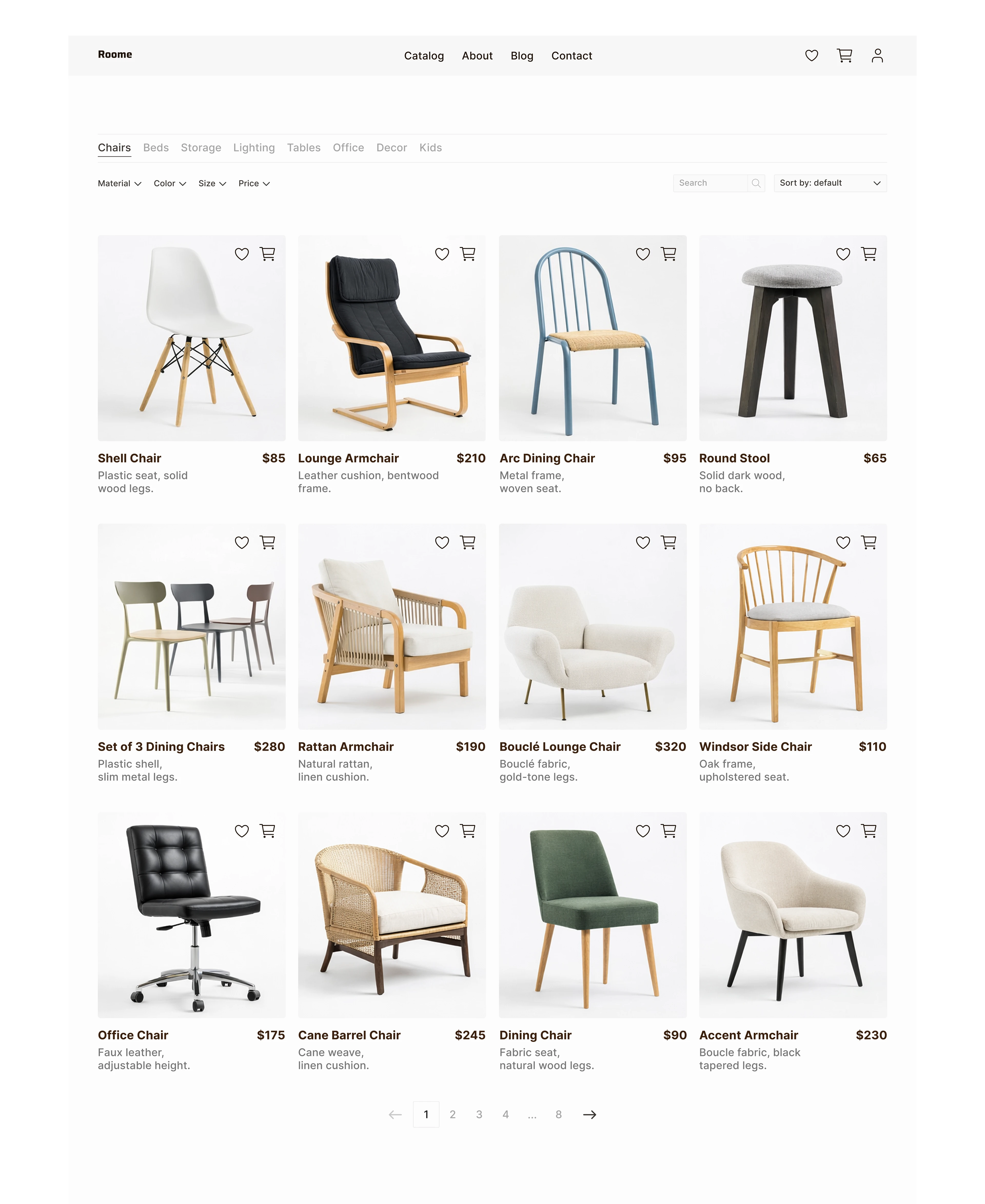 RRoome — Furniture E-Commerce Redesign — Изображение №10 — Интерфейсы на Dprofile
