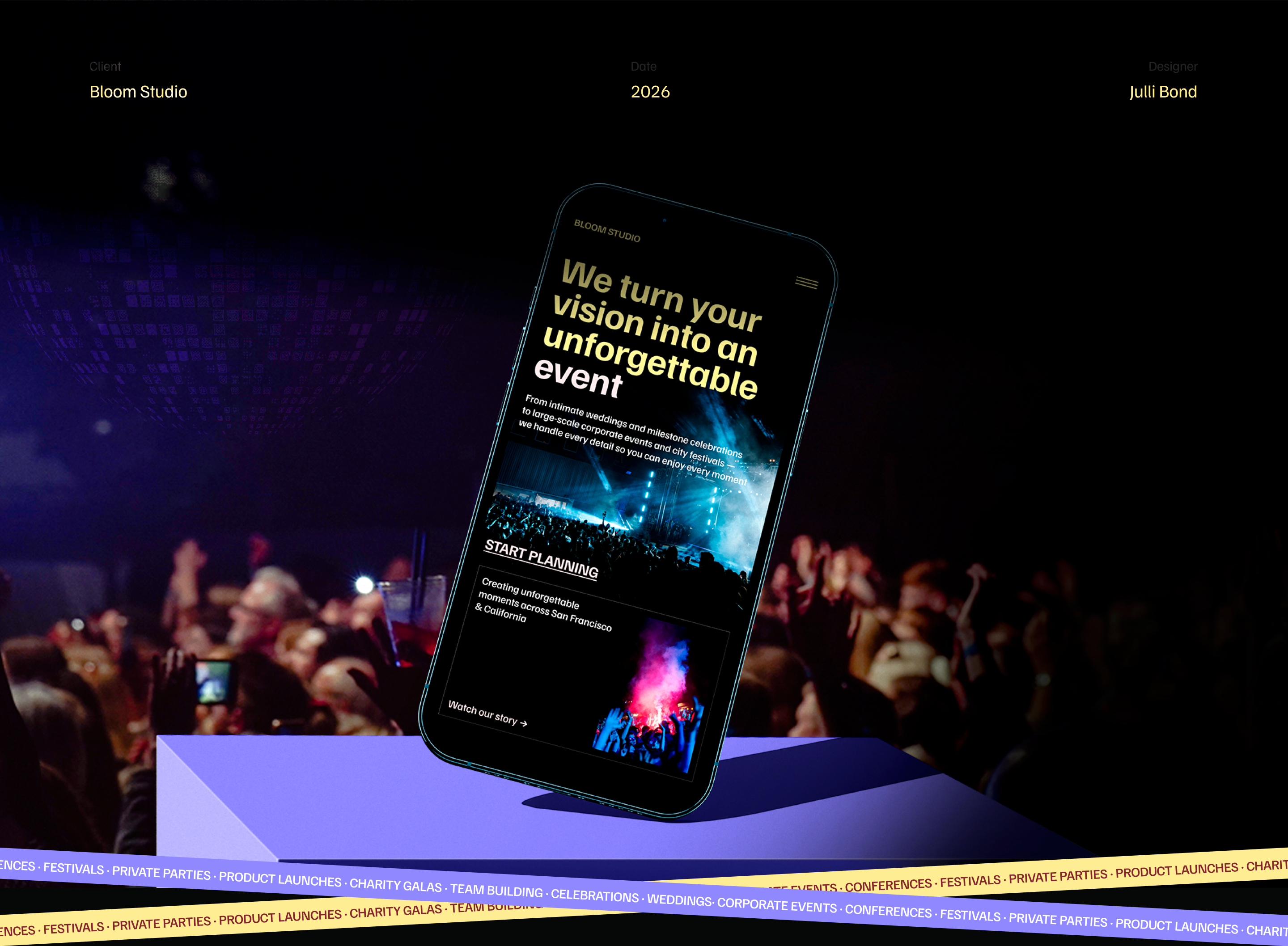 Bloom Studio — Event Planning Web Design — Изображение №1 — Интерфейсы на Dprofile