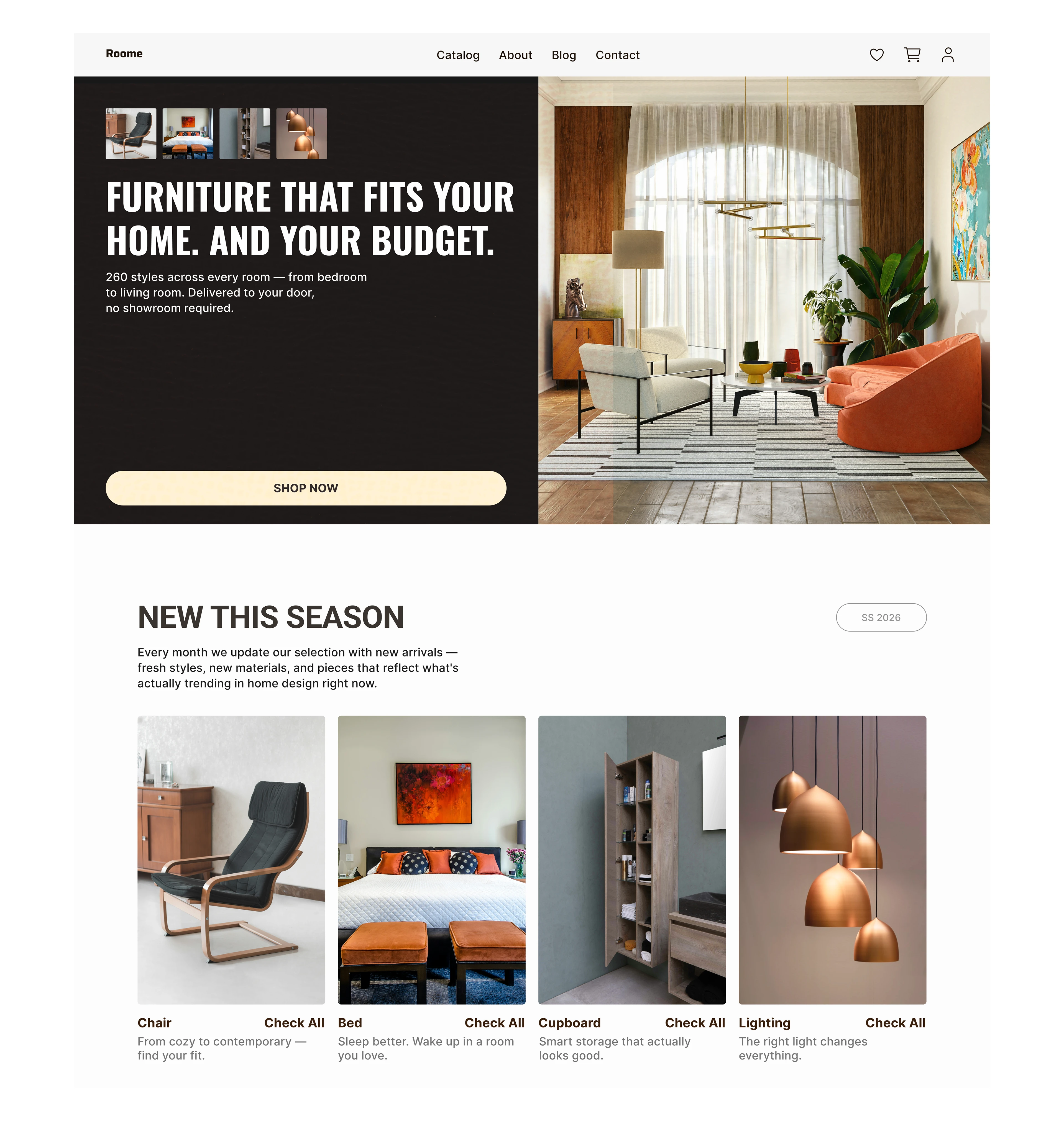 RRoome — Furniture E-Commerce Redesign — Изображение №3 — Интерфейсы на Dprofile