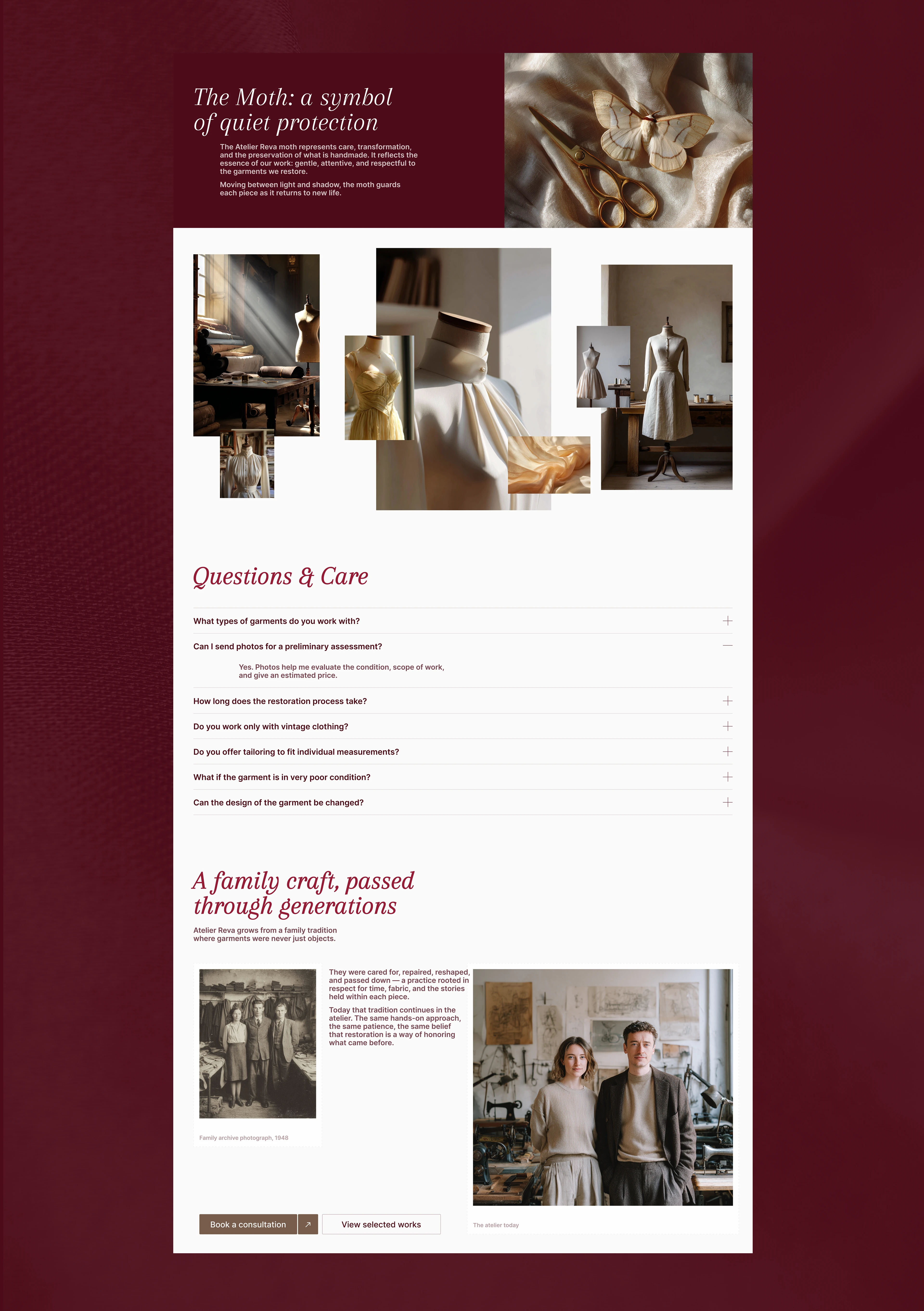 Atelier Reva — website design for a vintage studio — Изображение №11 — Интерфейсы, Брендинг на Dprofile