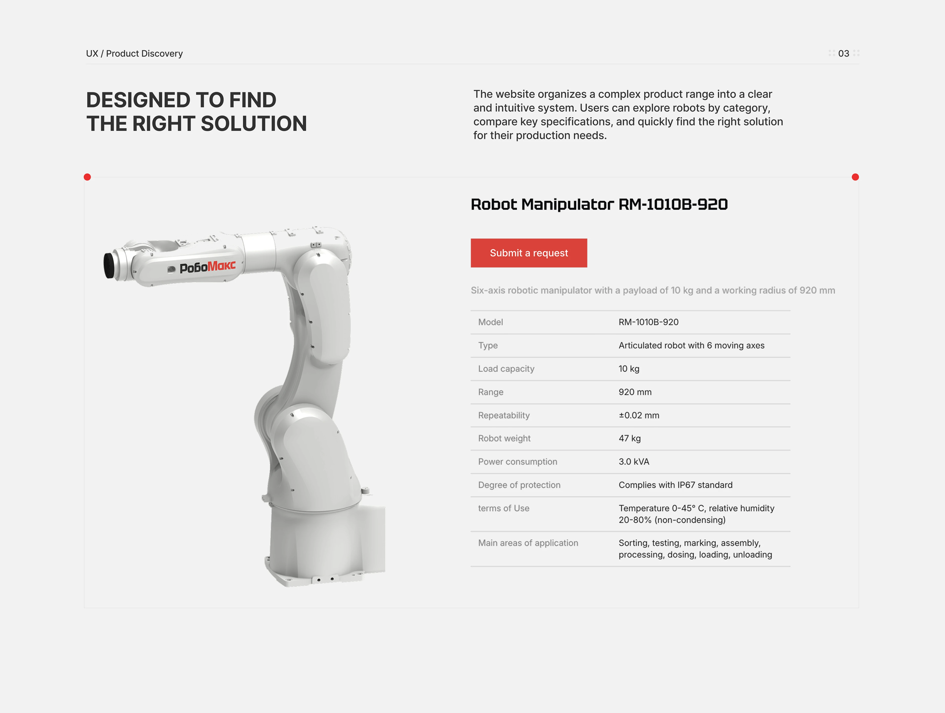 RoboMax — Industrial Robotics website design — Изображение №5 — Интерфейсы на Dprofile