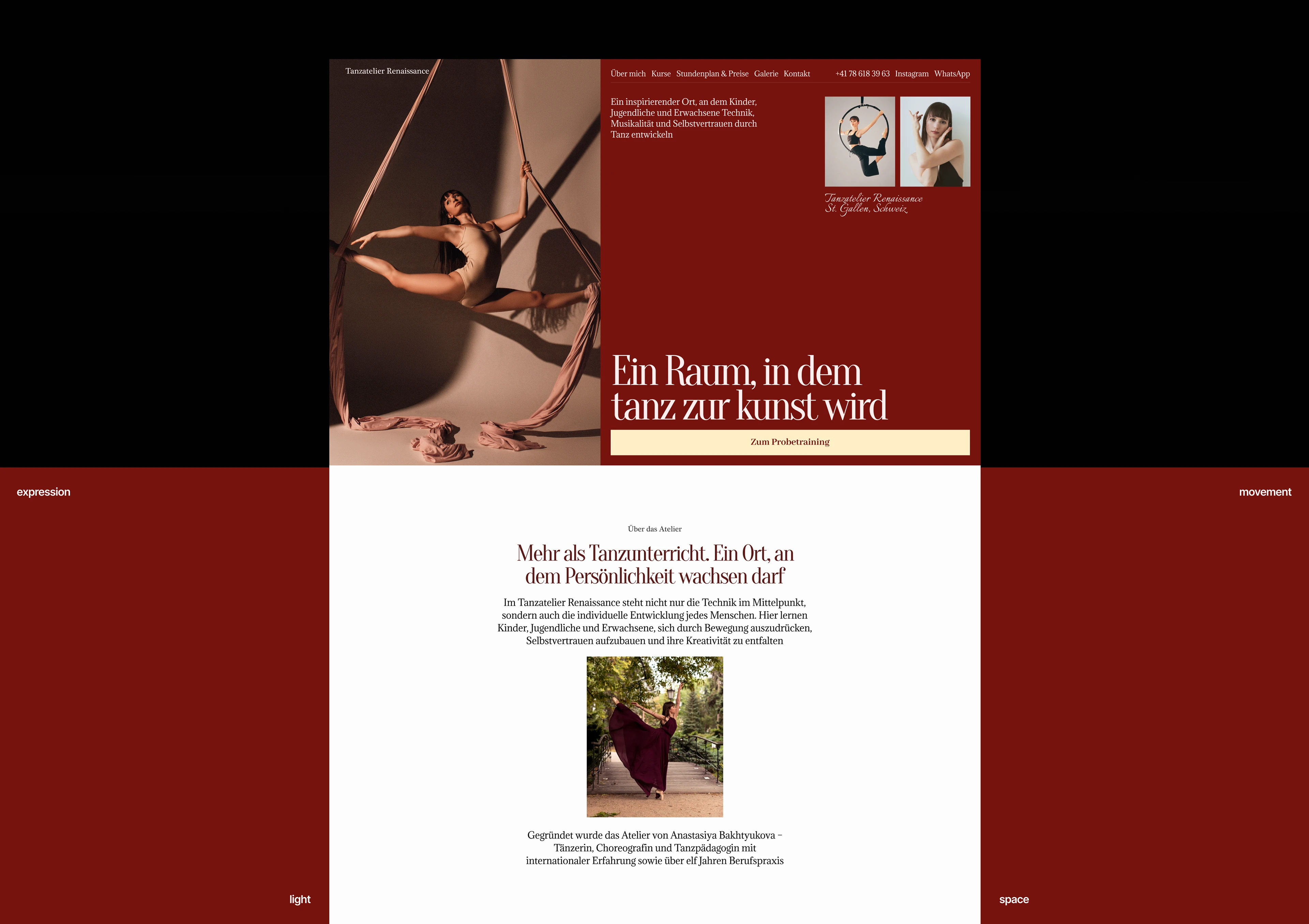 Tanzatelier Renaissance — Dance Studio Website — Изображение №3 — Интерфейсы на Dprofile