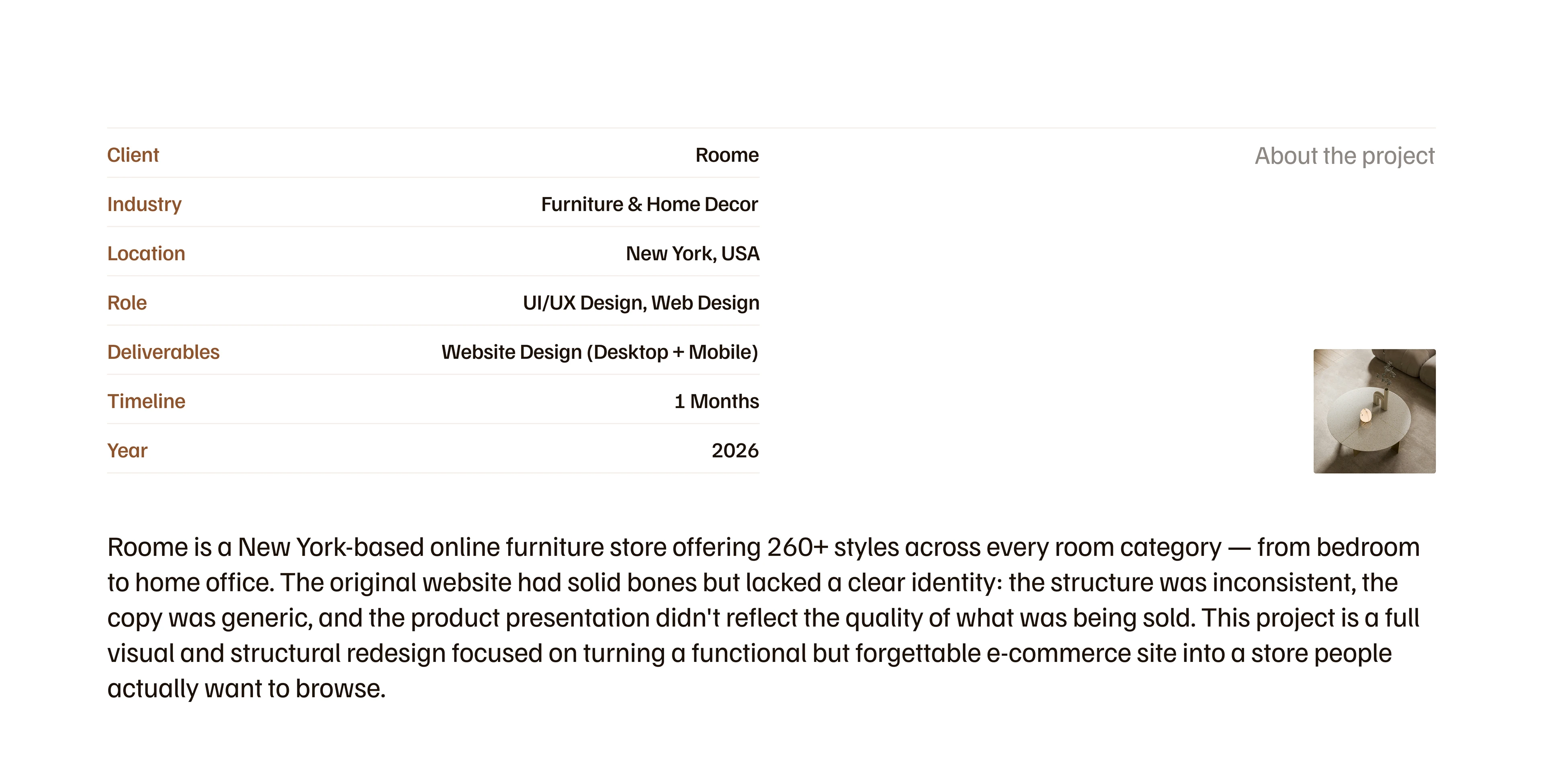 RRoome — Furniture E-Commerce Redesign — Изображение №2 — Интерфейсы на Dprofile