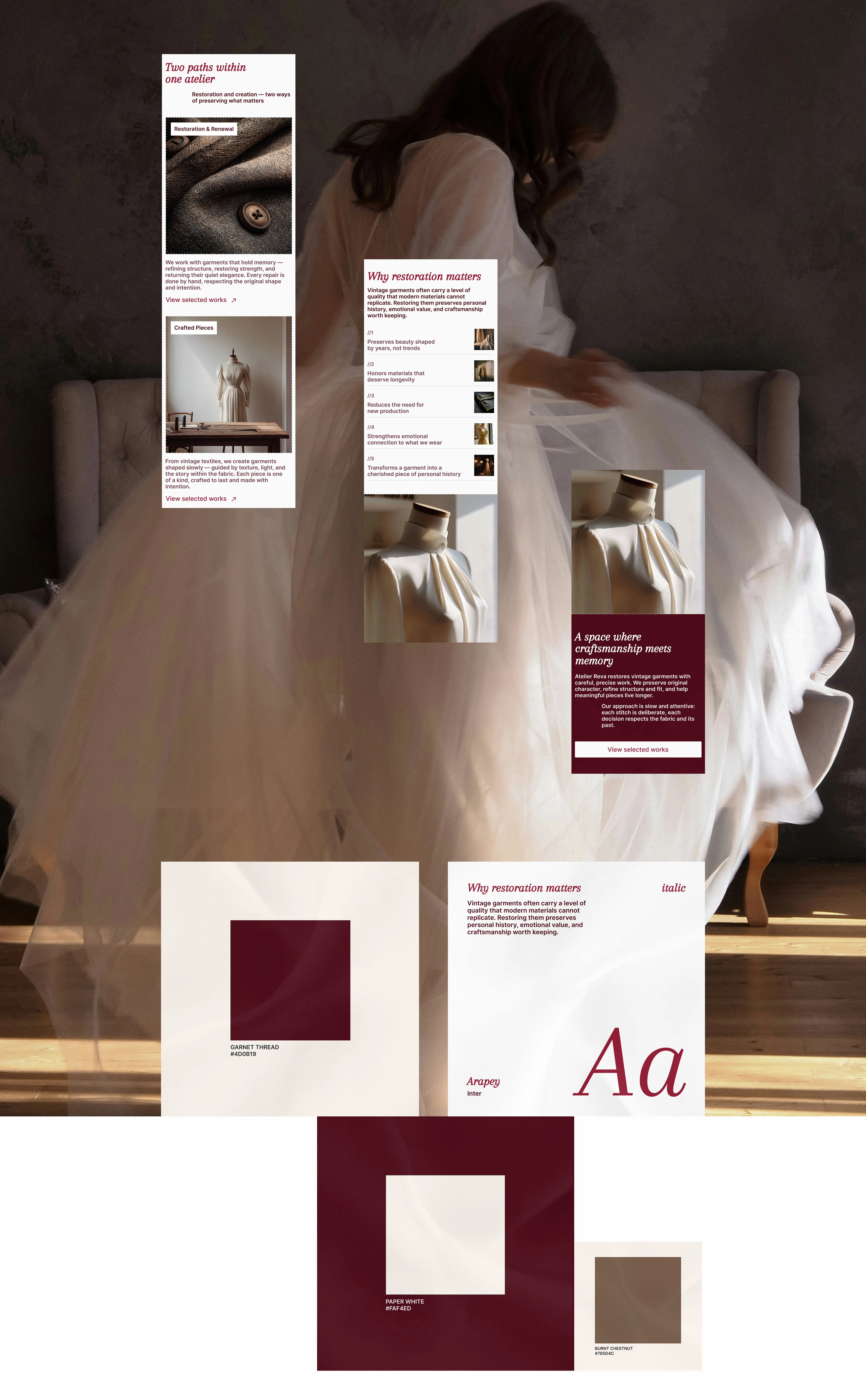 Atelier Reva — website design for a vintage studio — Изображение №4 — Интерфейсы, Брендинг на Dprofile