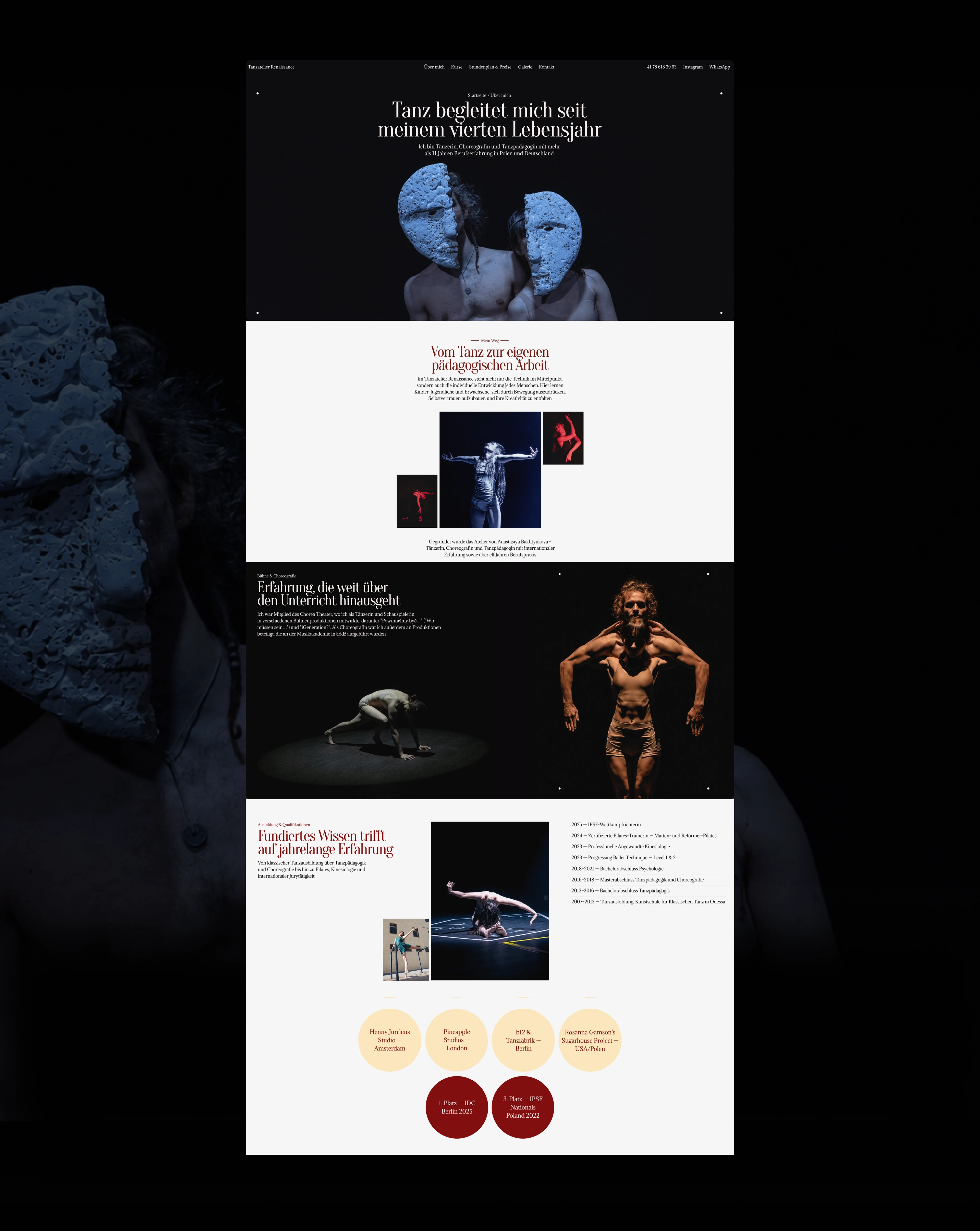 Tanzatelier Renaissance — Dance Studio Website — Изображение №8 — Интерфейсы на Dprofile