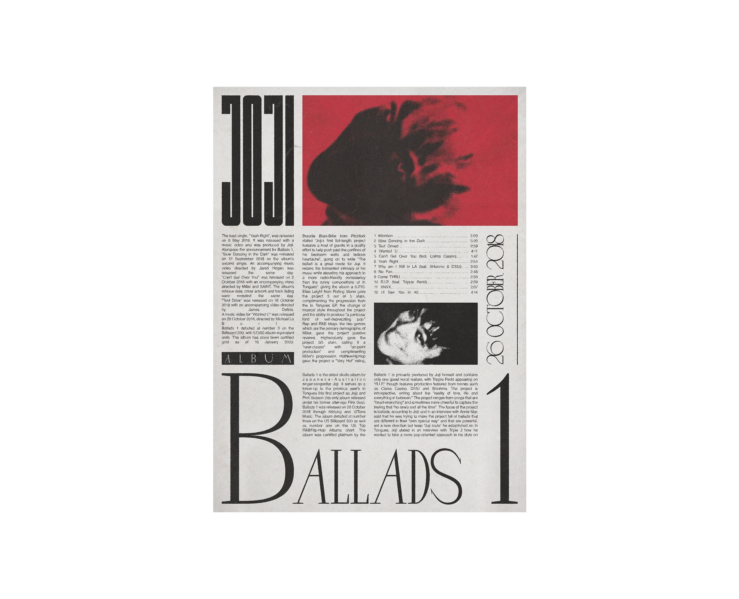 Ballads 1 Album - Poster Design — Иллюстрация, Графика на Dprofile