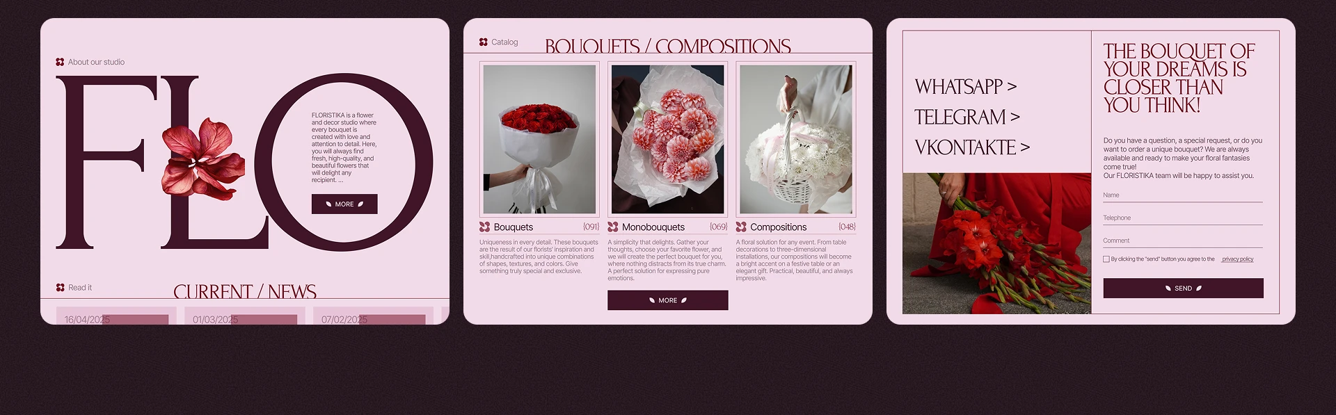 FLORISTIKA flower studio / online store — Изображение №4 — Интерфейсы на Dprofile