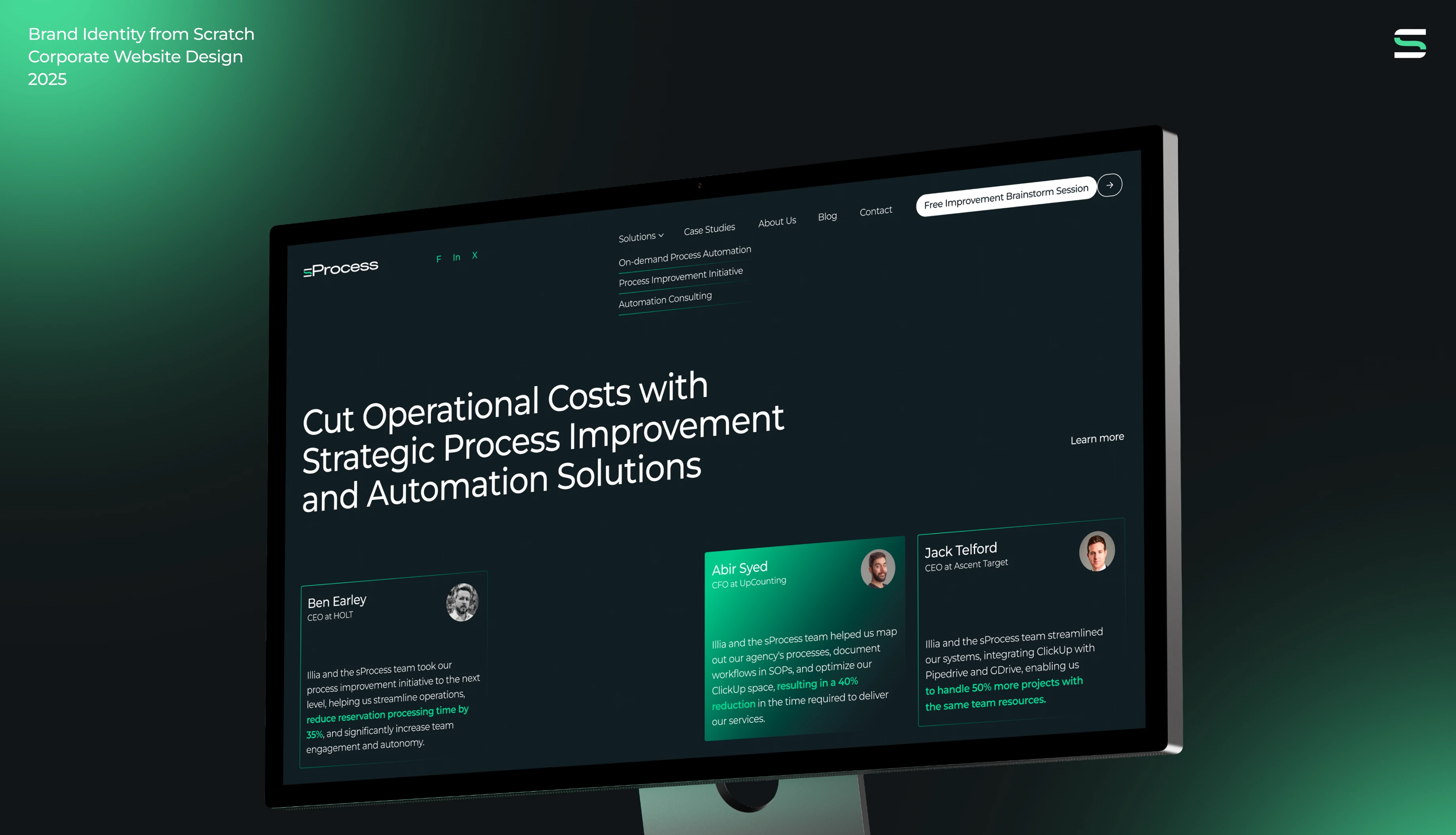 sProcess — Айдентика и корпоративный сайт для tech-компании — Изображение №1 — Интерфейсы, Брендинг на Dprofile