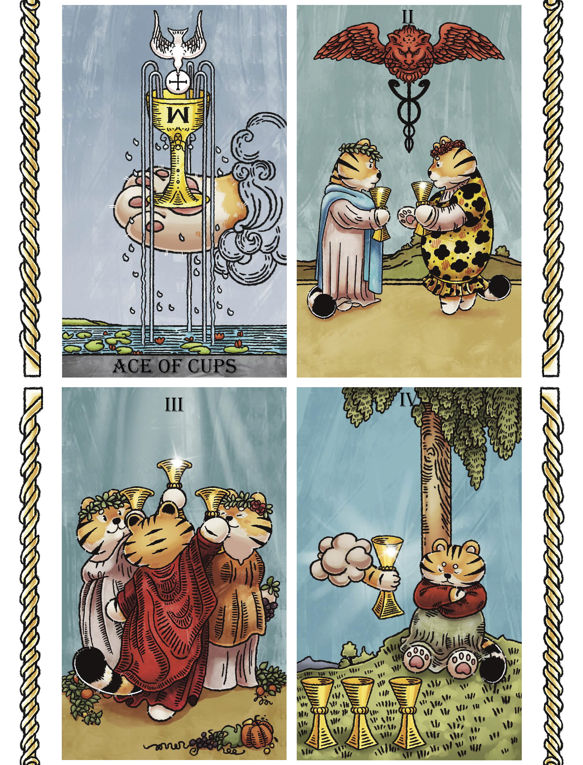 КАРТЫ ТАРО - Коммерческая Иллюстрация CHUBBY TIGER TAROT — Изображение №24 — Иллюстрация, Графика на Dprofile