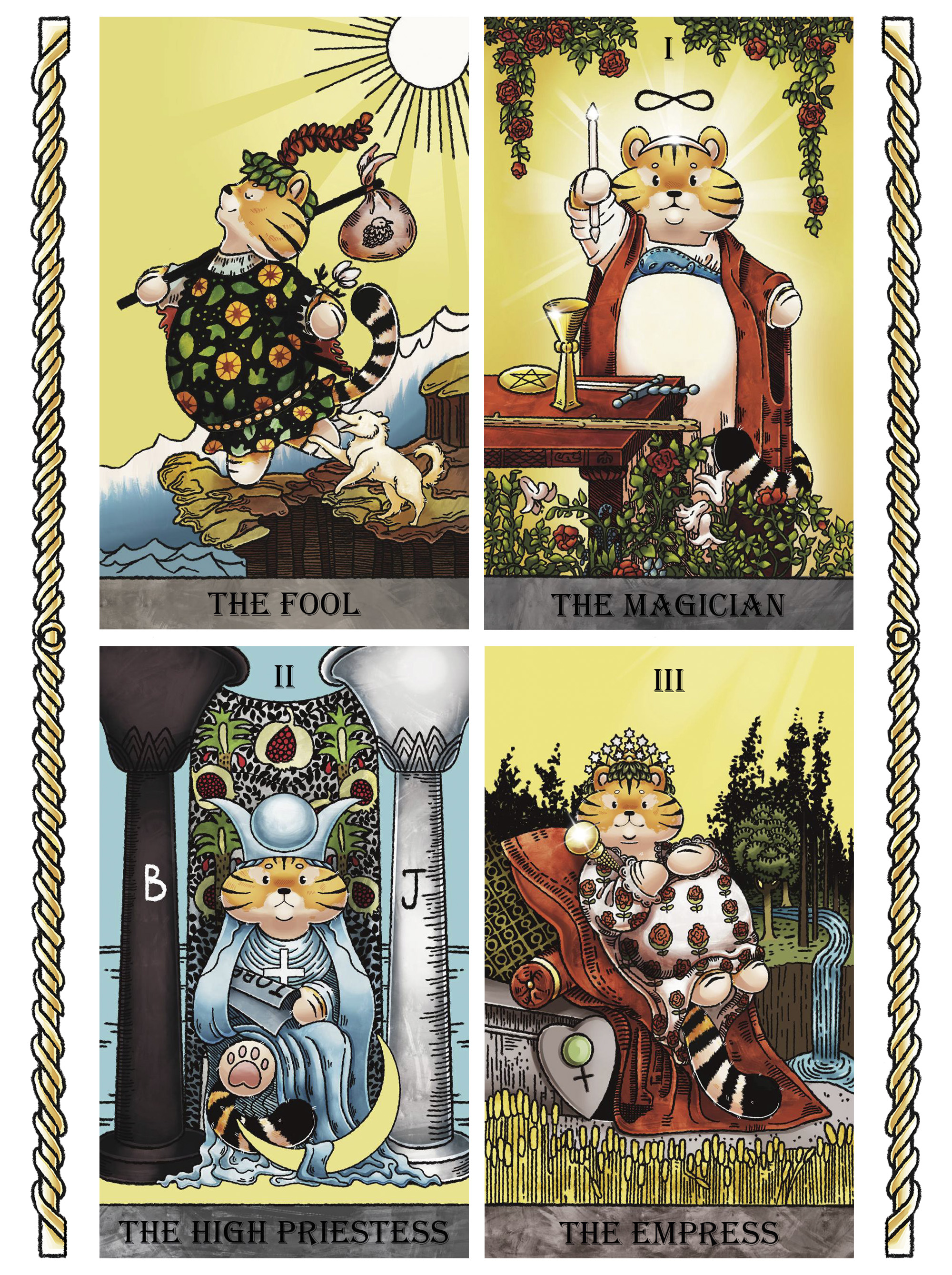 КАРТЫ ТАРО - Коммерческая Иллюстрация CHUBBY TIGER TAROT — Изображение №7 — Иллюстрация, Графика на Dprofile
