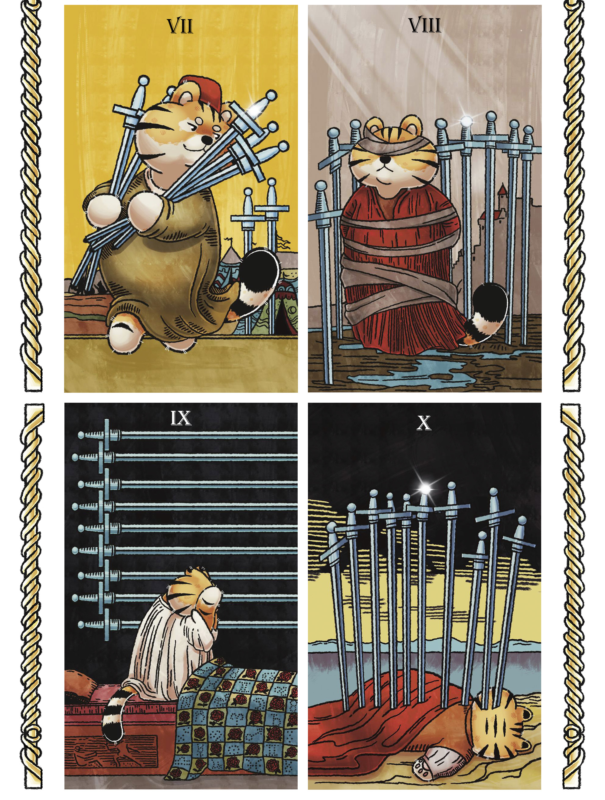КАРТЫ ТАРО - Коммерческая Иллюстрация CHUBBY TIGER TAROT — Изображение №29 — Иллюстрация, Графика на Dprofile