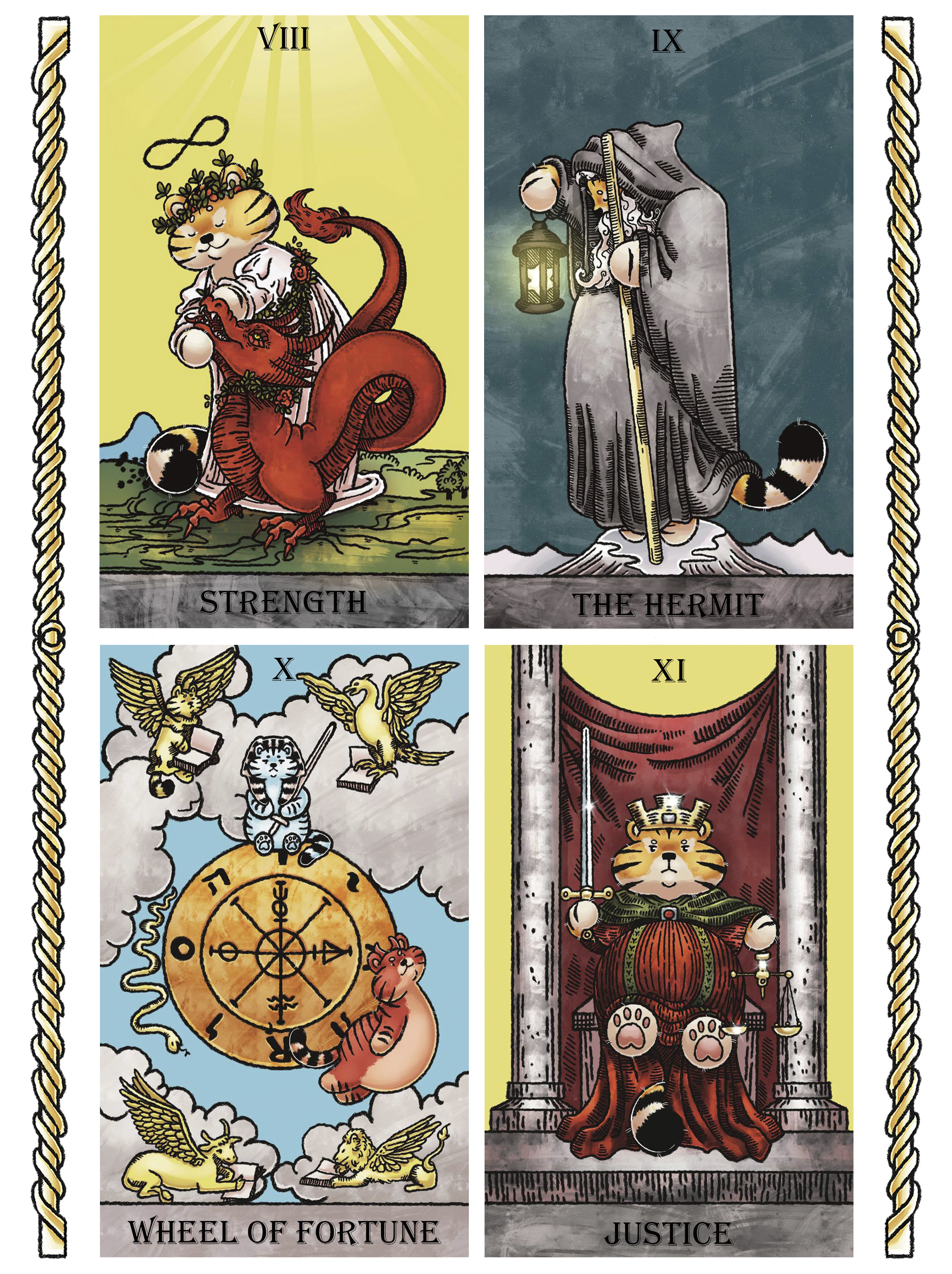 КАРТЫ ТАРО - Коммерческая Иллюстрация CHUBBY TIGER TAROT — Изображение №11 — Иллюстрация, Графика на Dprofile