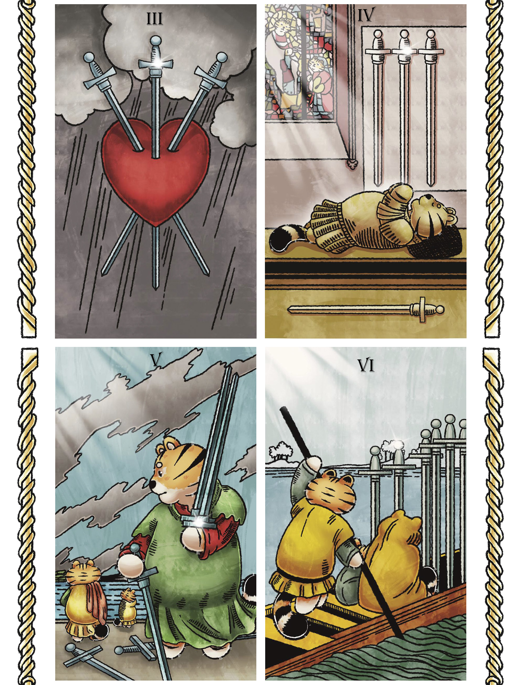 КАРТЫ ТАРО - Коммерческая Иллюстрация CHUBBY TIGER TAROT — Изображение №28 — Иллюстрация, Графика на Dprofile