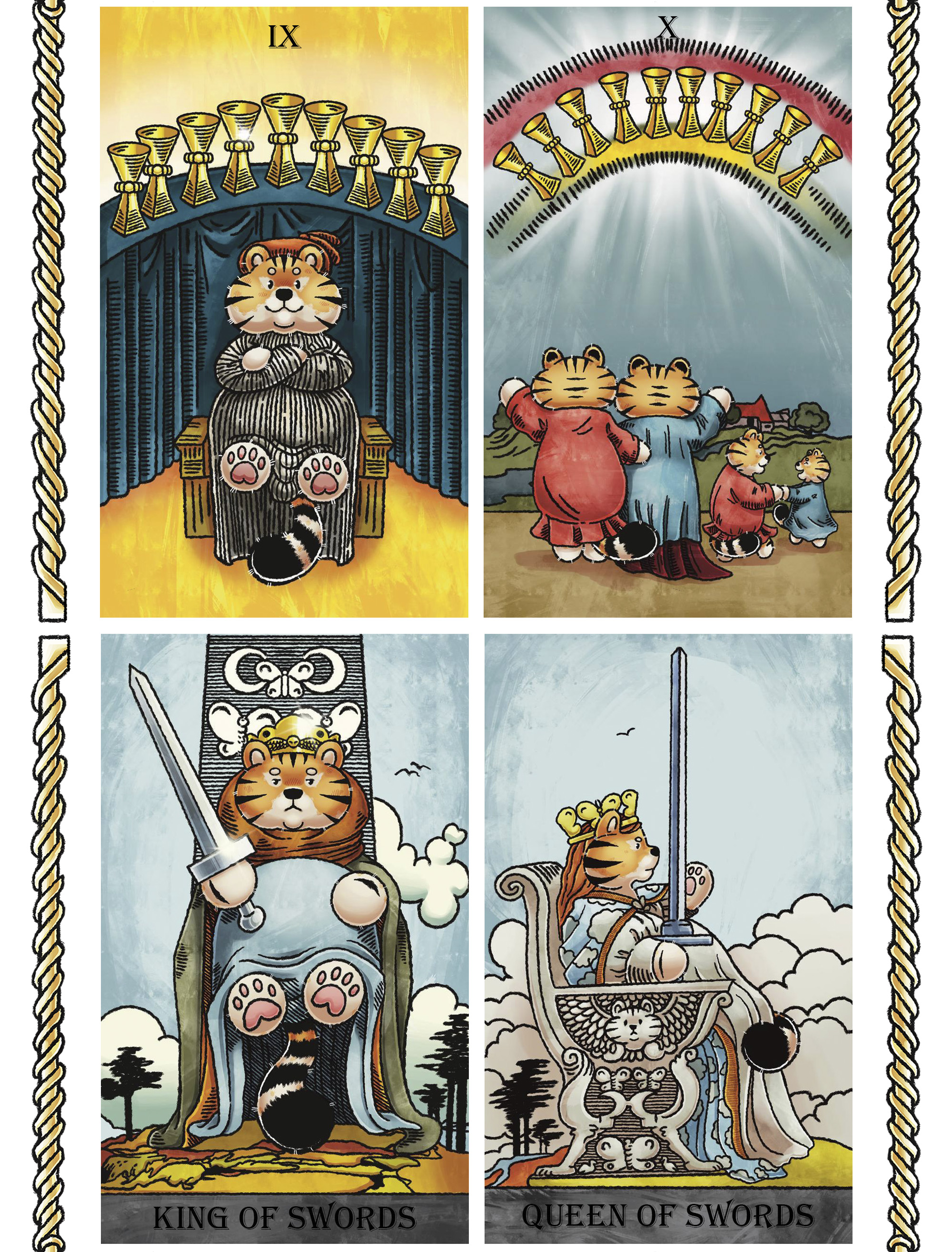 КАРТЫ ТАРО - Коммерческая Иллюстрация CHUBBY TIGER TAROT — Изображение №26 — Иллюстрация, Графика на Dprofile