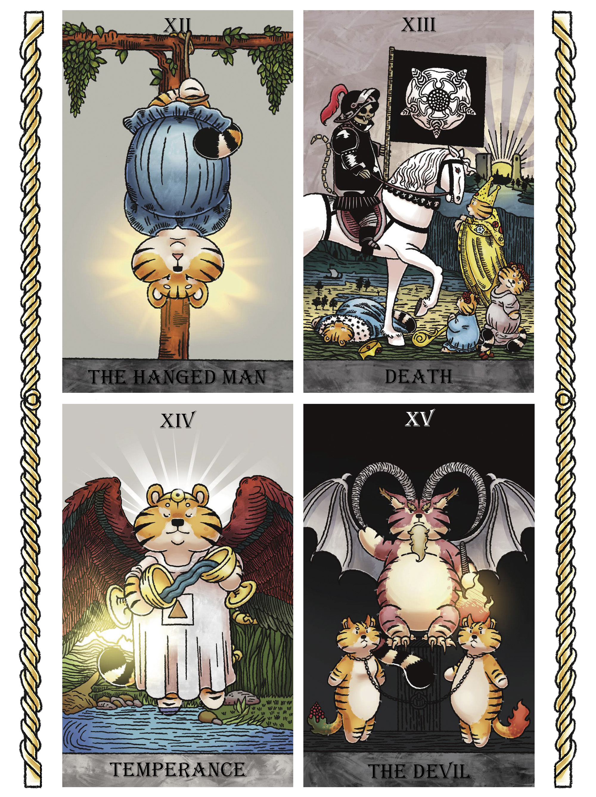 КАРТЫ ТАРО - Коммерческая Иллюстрация CHUBBY TIGER TAROT — Изображение №13 — Иллюстрация, Графика на Dprofile
