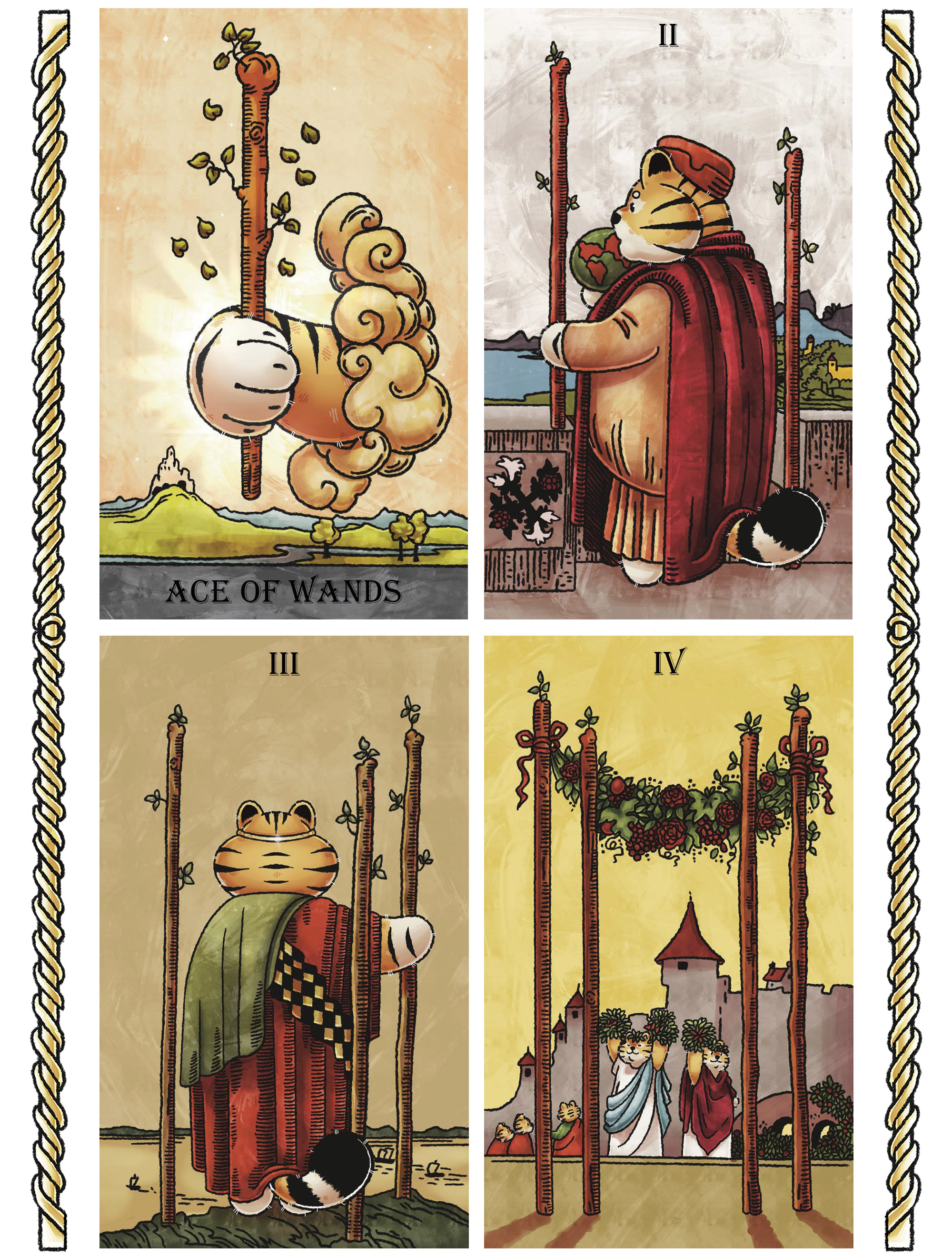 КАРТЫ ТАРО - Коммерческая Иллюстрация CHUBBY TIGER TAROT — Изображение №20 — Иллюстрация, Графика на Dprofile