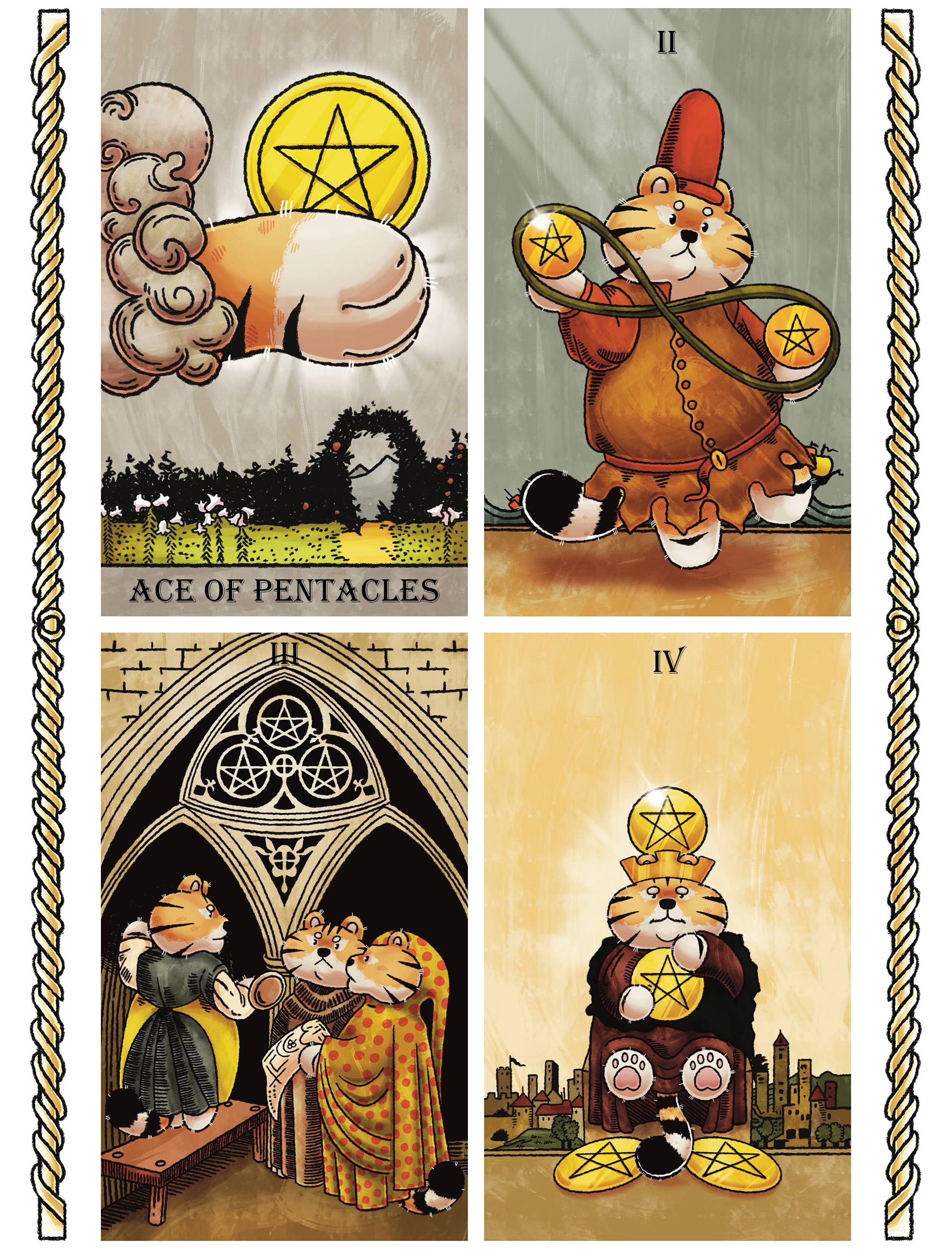 КАРТЫ ТАРО - Коммерческая Иллюстрация CHUBBY TIGER TAROT — Изображение №31 — Иллюстрация, Графика на Dprofile