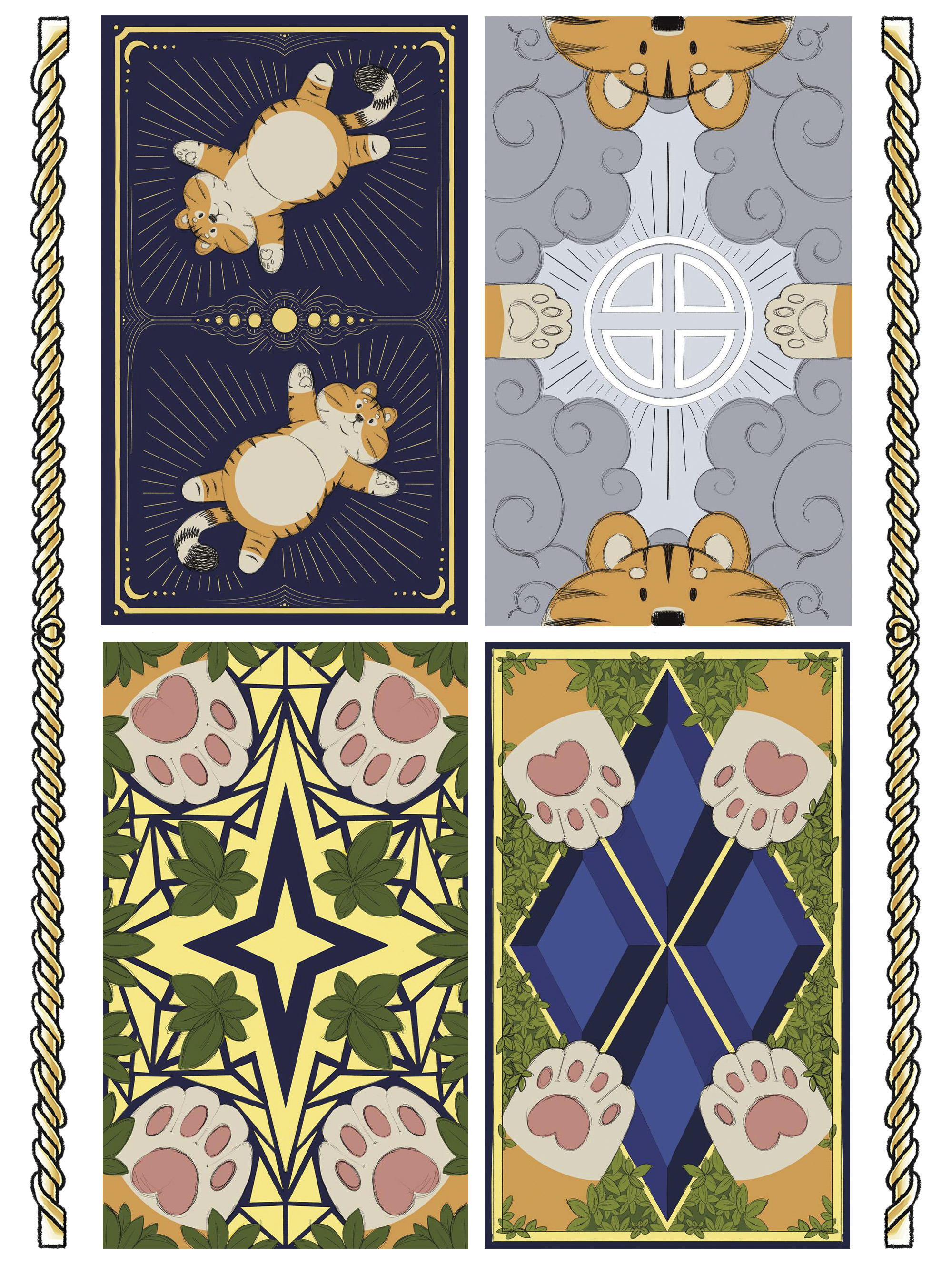 КАРТЫ ТАРО - Коммерческая Иллюстрация CHUBBY TIGER TAROT — Изображение №35 — Иллюстрация, Графика на Dprofile