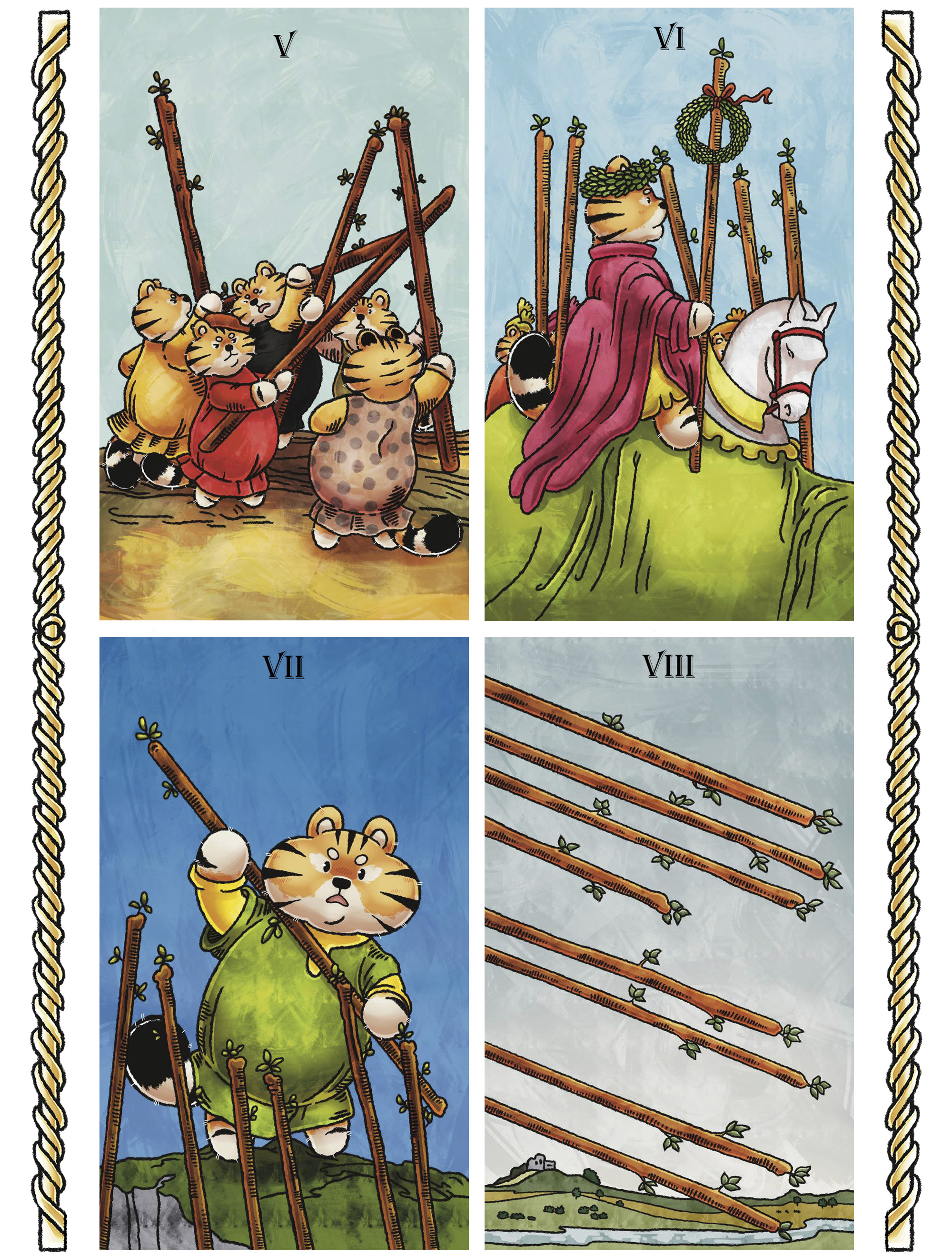 КАРТЫ ТАРО - Коммерческая Иллюстрация CHUBBY TIGER TAROT — Изображение №21 — Иллюстрация, Графика на Dprofile