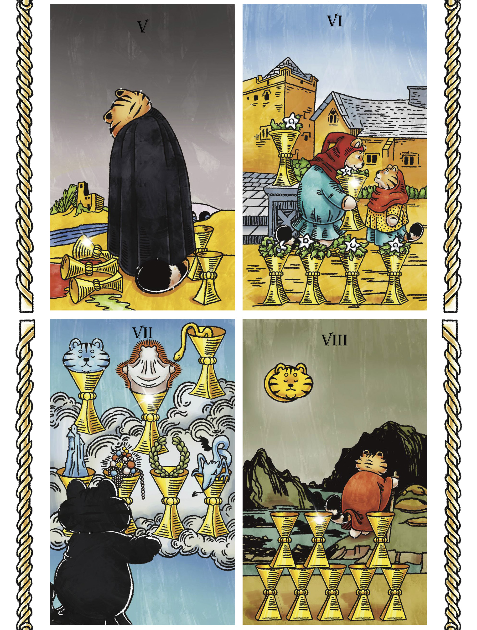 КАРТЫ ТАРО - Коммерческая Иллюстрация CHUBBY TIGER TAROT — Изображение №25 — Иллюстрация, Графика на Dprofile