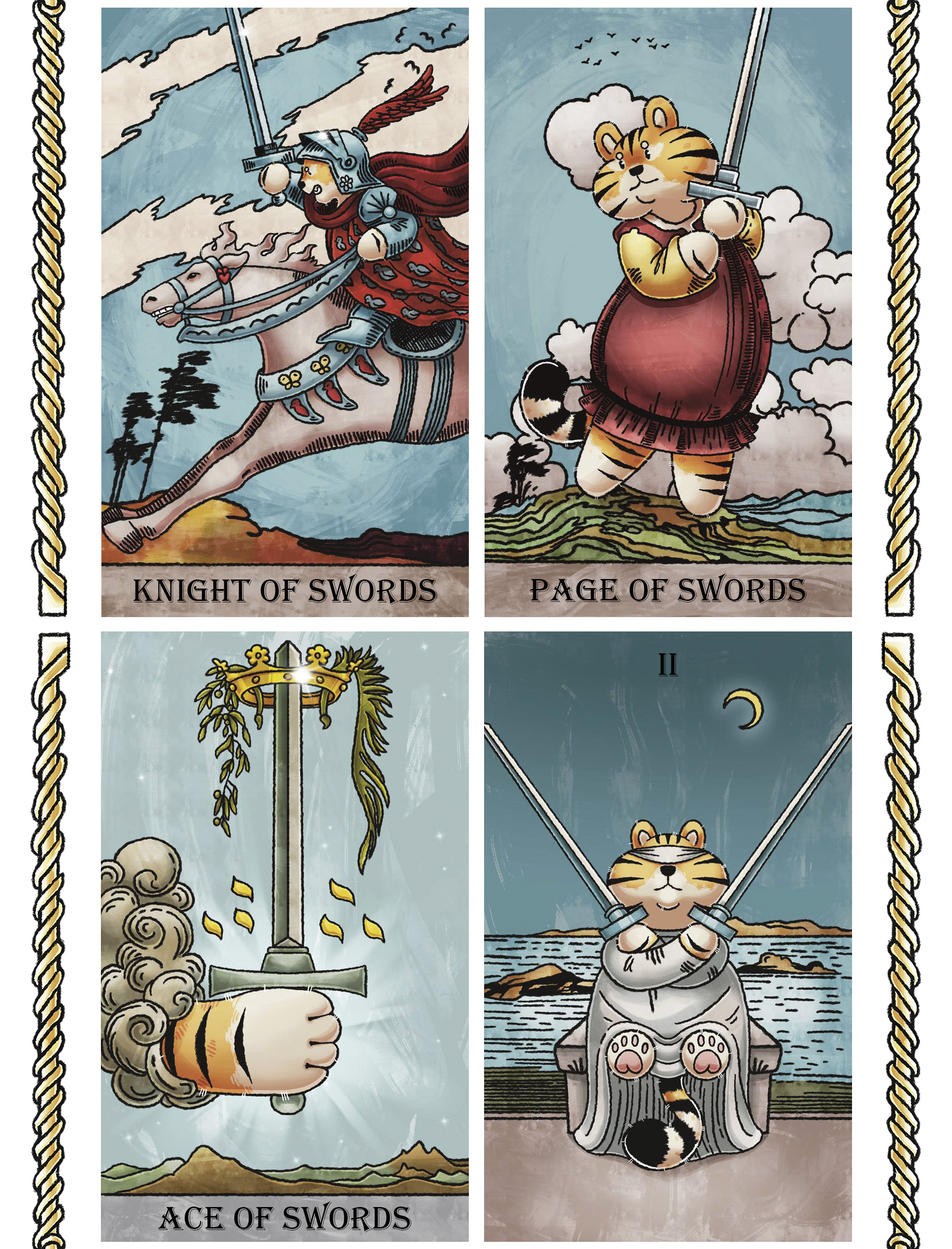 КАРТЫ ТАРО - Коммерческая Иллюстрация CHUBBY TIGER TAROT — Изображение №27 — Иллюстрация, Графика на Dprofile