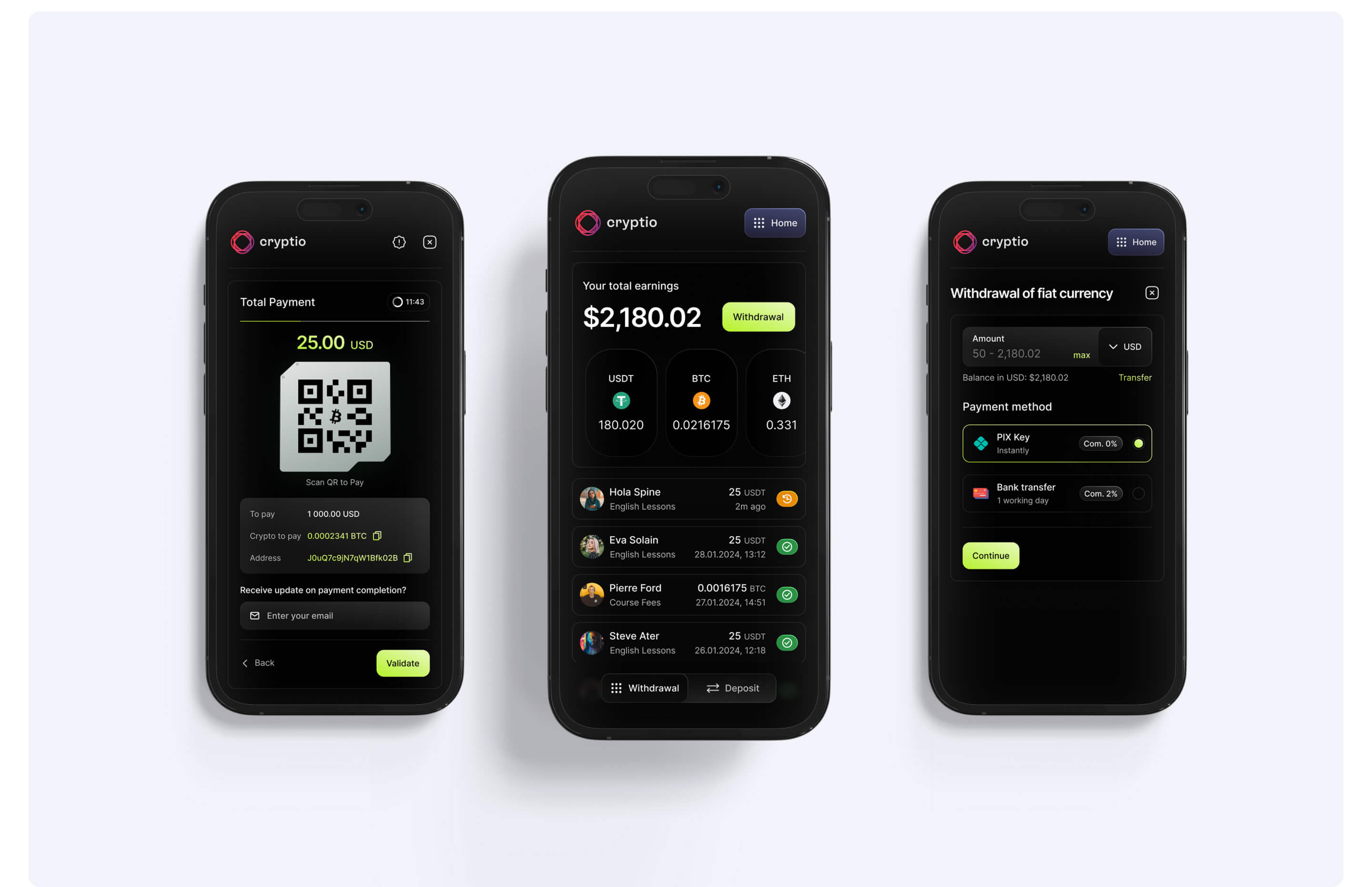 Criptio — Веб-сервис для платежей в крипте — Изображение №21 — Интерфейсы на Dprofile