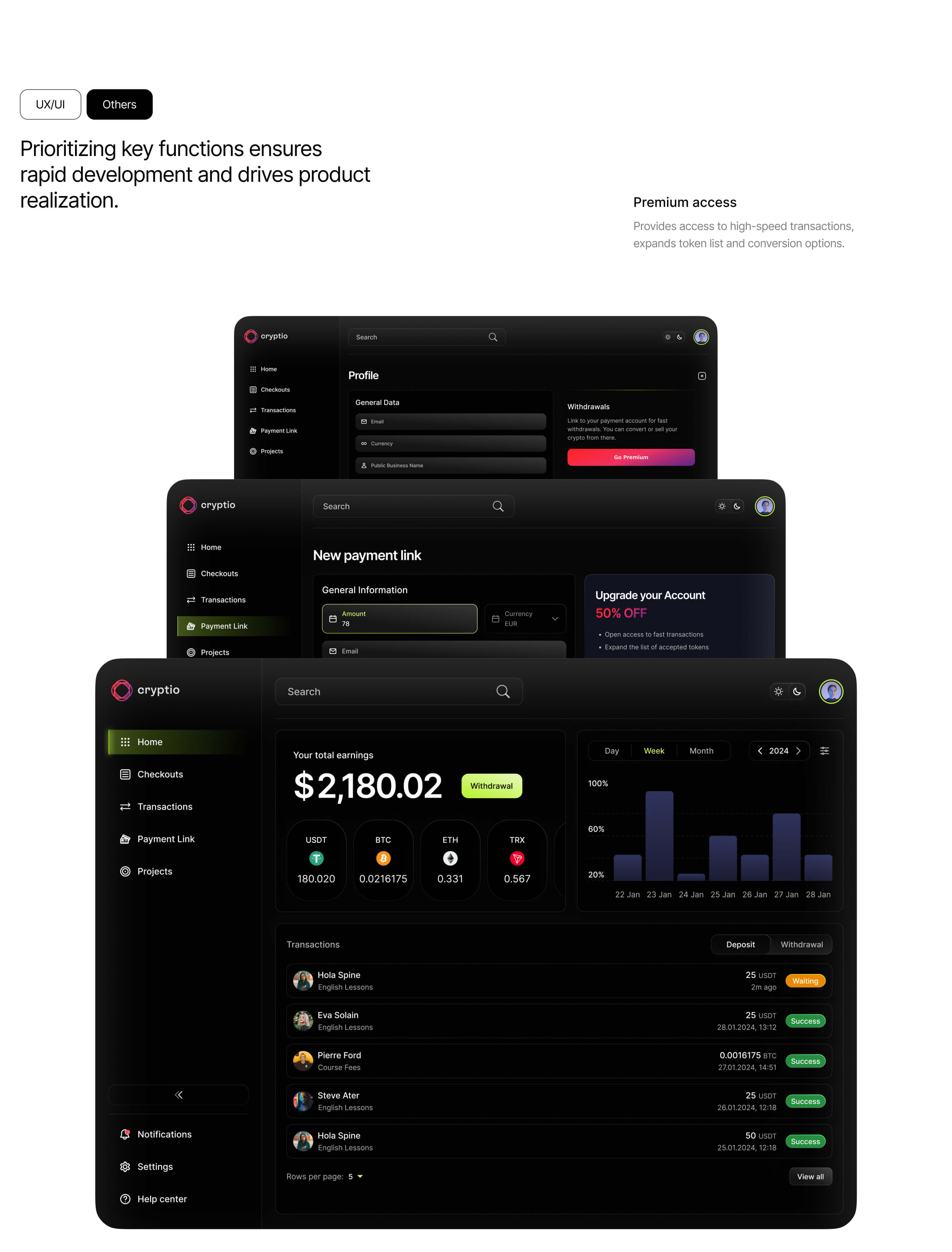 Criptio — Веб-сервис для платежей в крипте — Изображение №23 — Интерфейсы на Dprofile