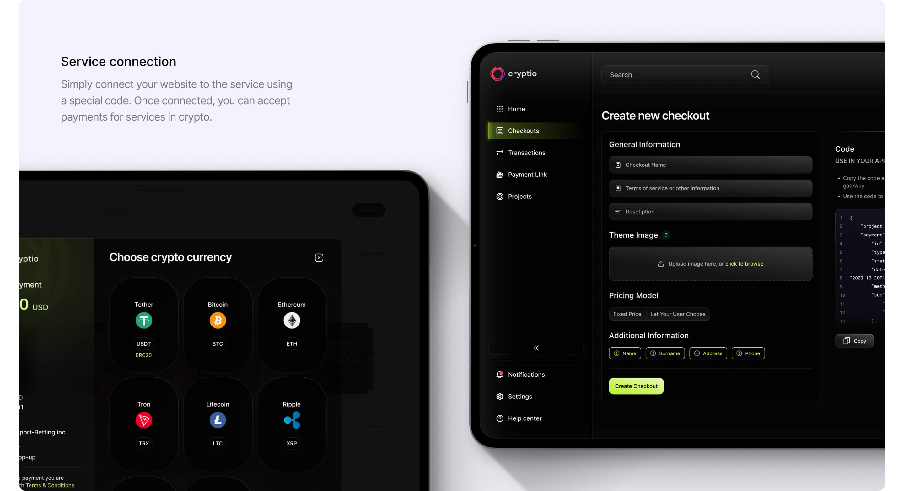 Criptio — Веб-сервис для платежей в крипте — Изображение №10 — Интерфейсы на Dprofile