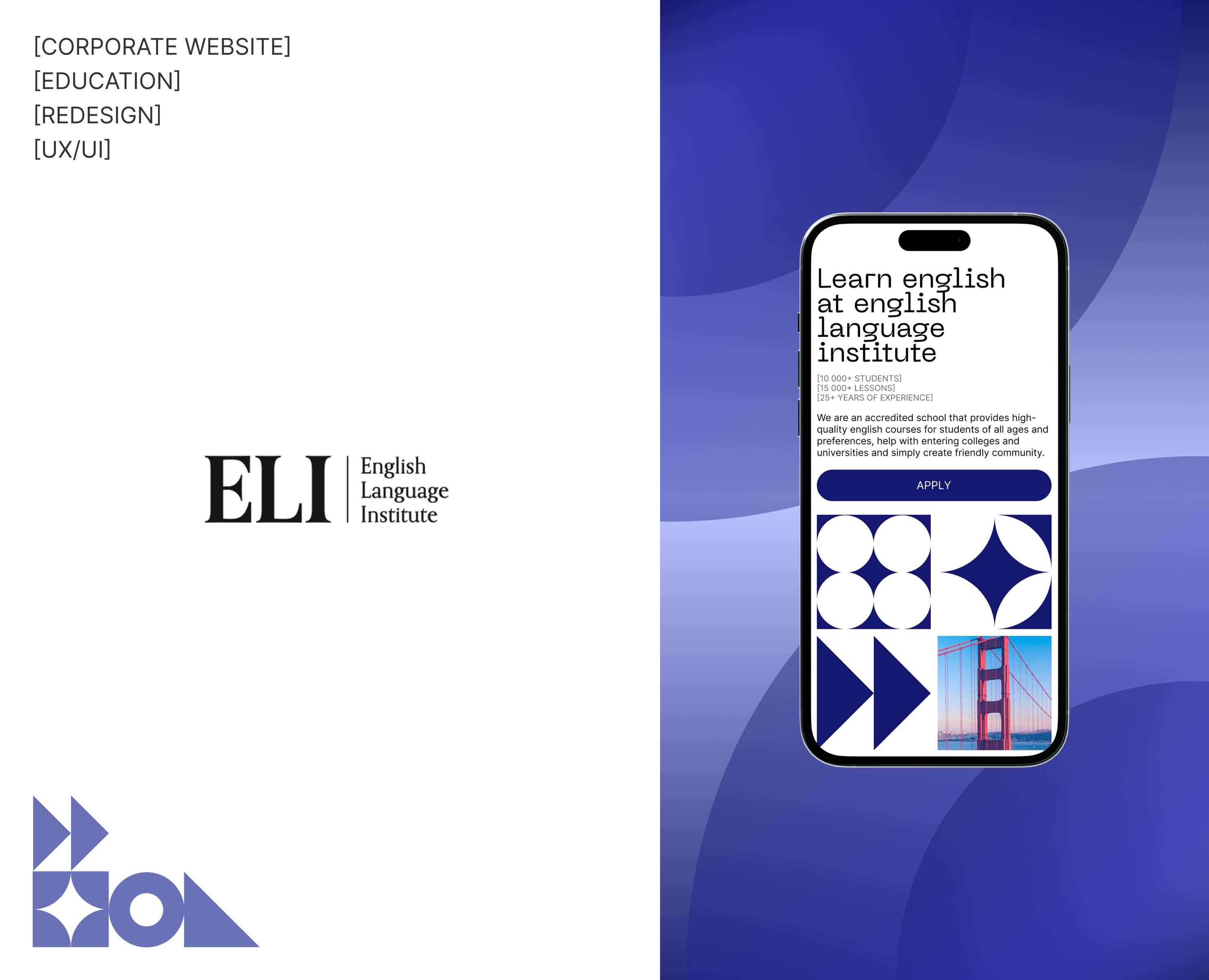English Language Institute | website redesign — Интерфейсы на Dprofile