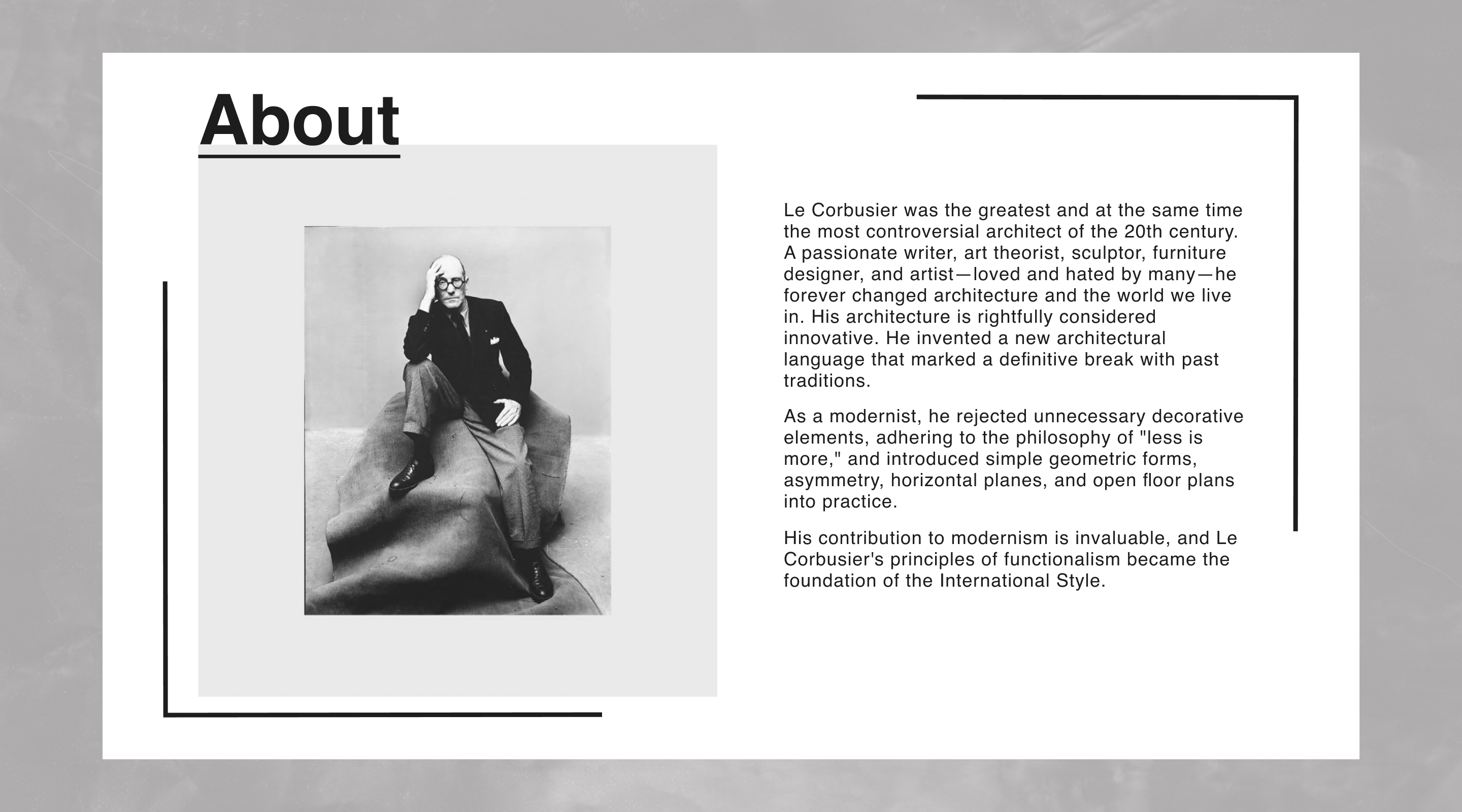Le Corbusier | Website Landing Page — Изображение №5 — Интерфейсы, Маркетинг на Dprofile