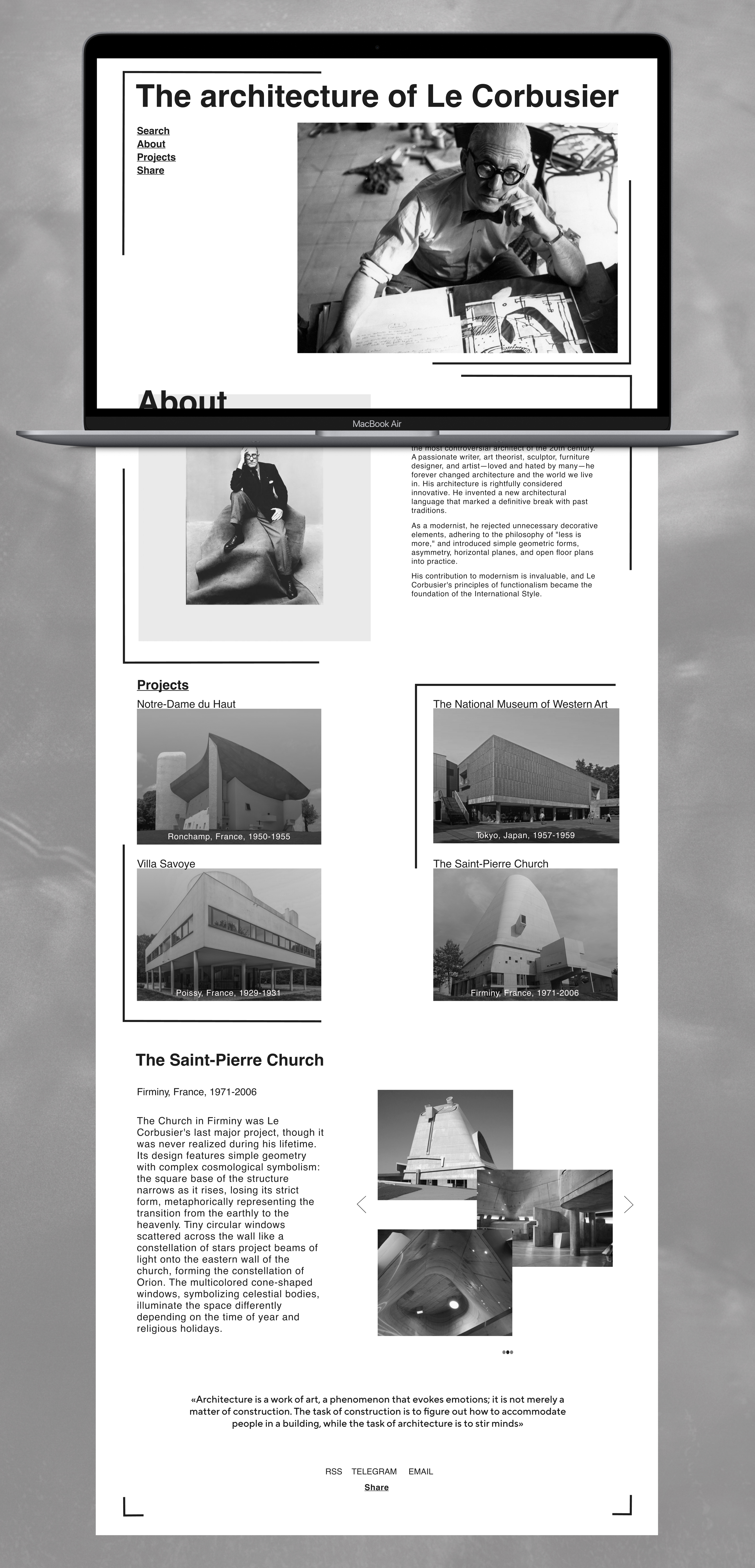 Le Corbusier | Website Landing Page — Изображение №10 — Интерфейсы, Маркетинг на Dprofile