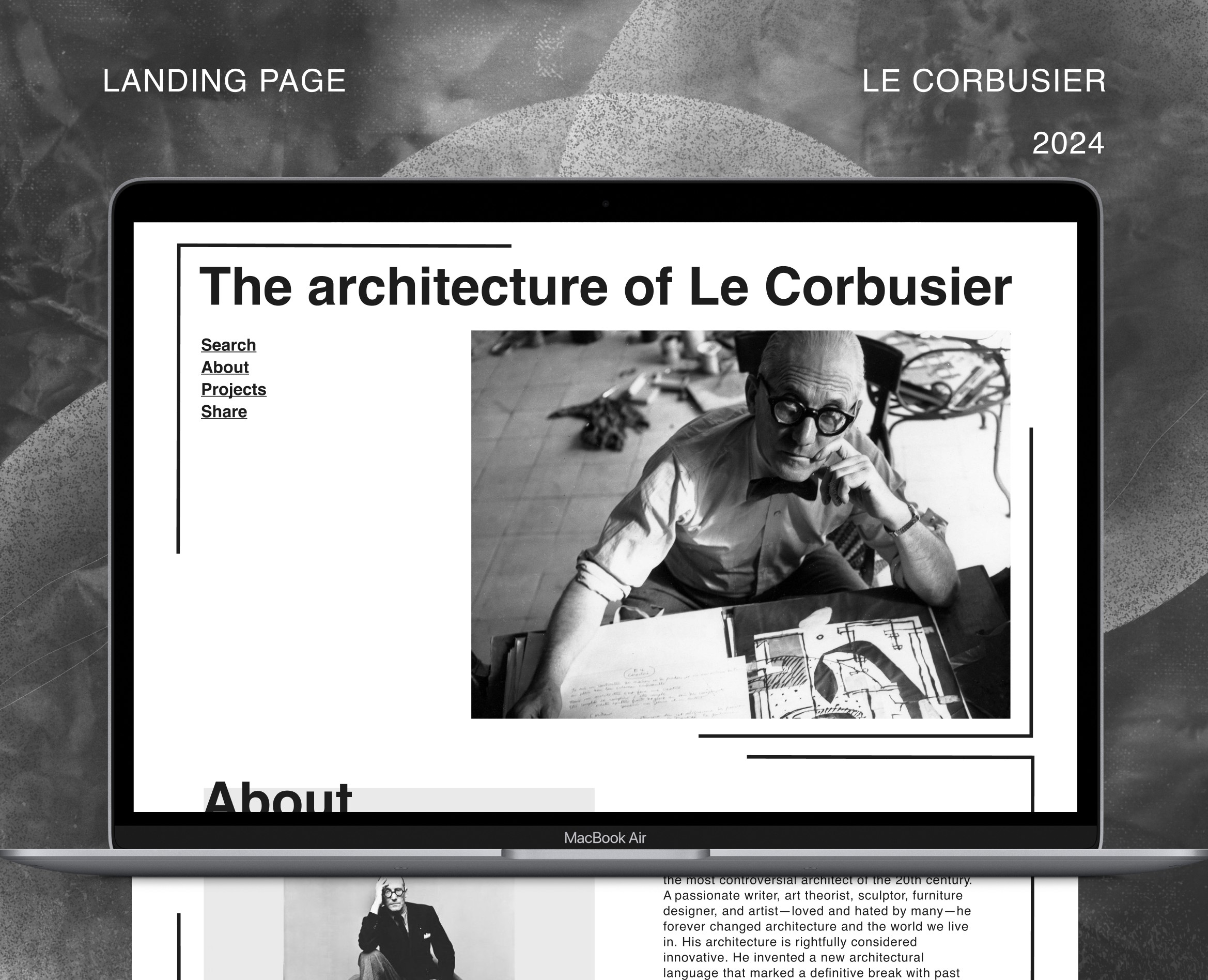 Le Corbusier | Website Landing Page — Интерфейсы, Маркетинг на Dprofile
