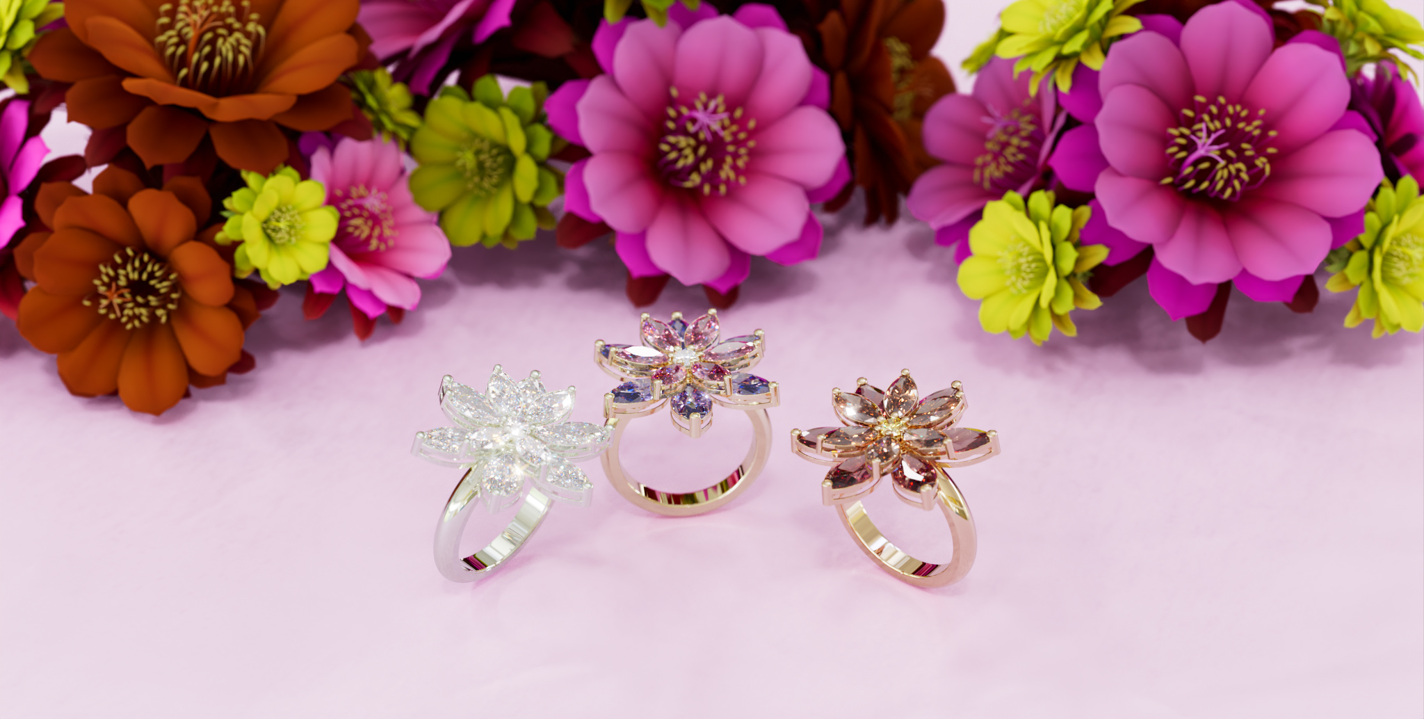 Flower ring: product visualization — Изображение №1 — 3D, Анимация на Dprofile