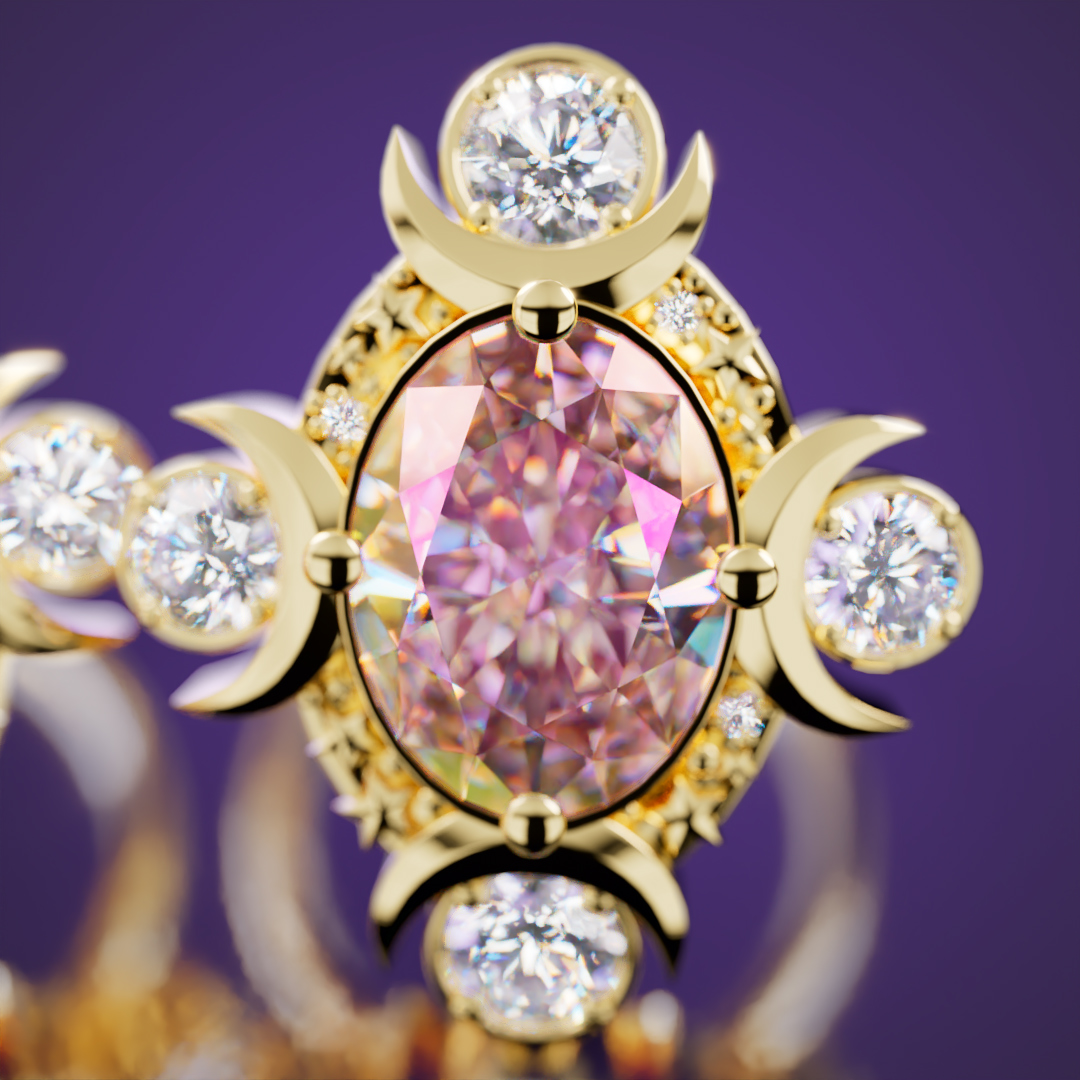 Moon Ring — фотореалистичная визуализация ювелирного кольца — Изображение №4 — 3D, Анимация на Dprofile