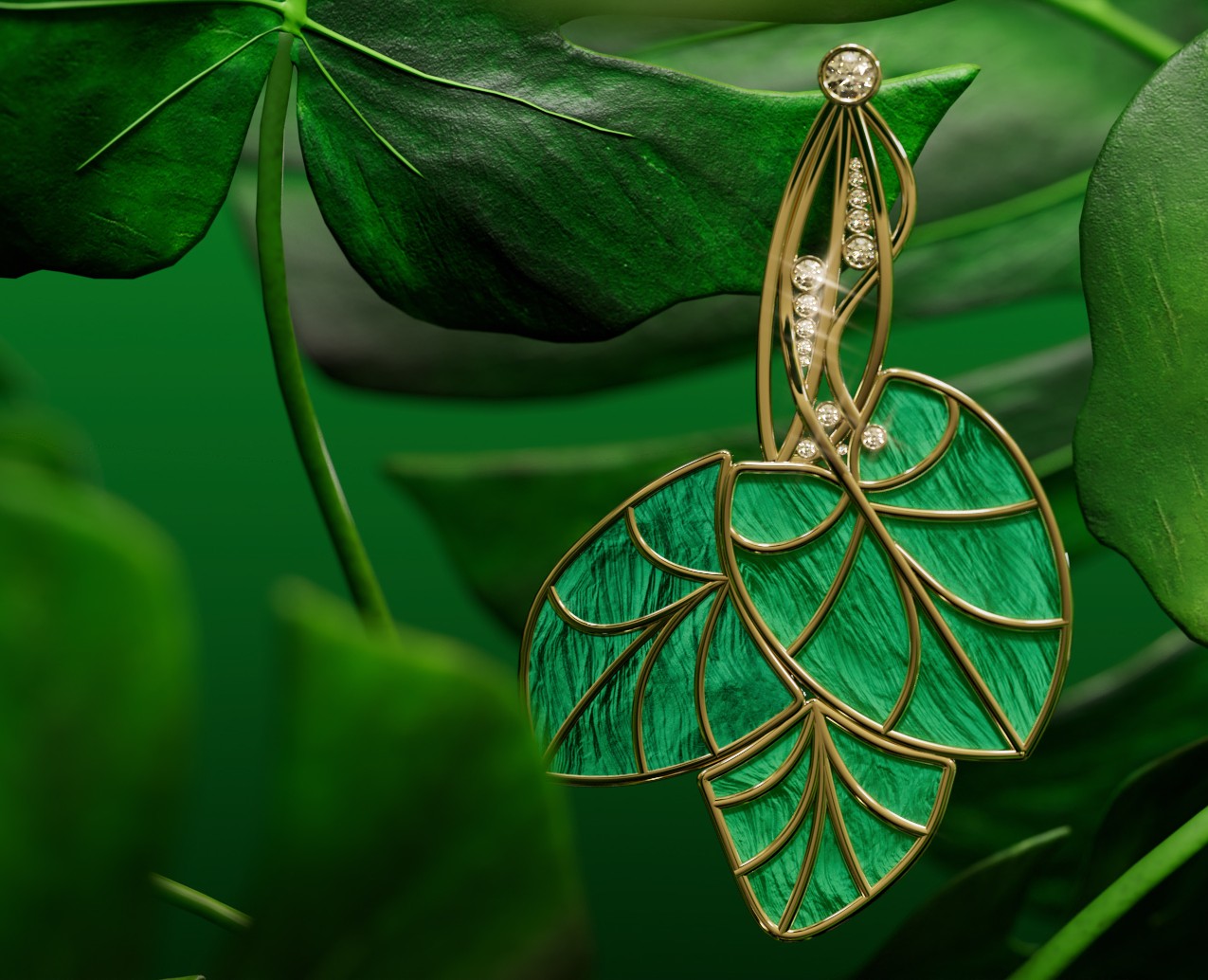 Leaves jewelry: jewelry visual content — 3D, Анимация на Dprofile